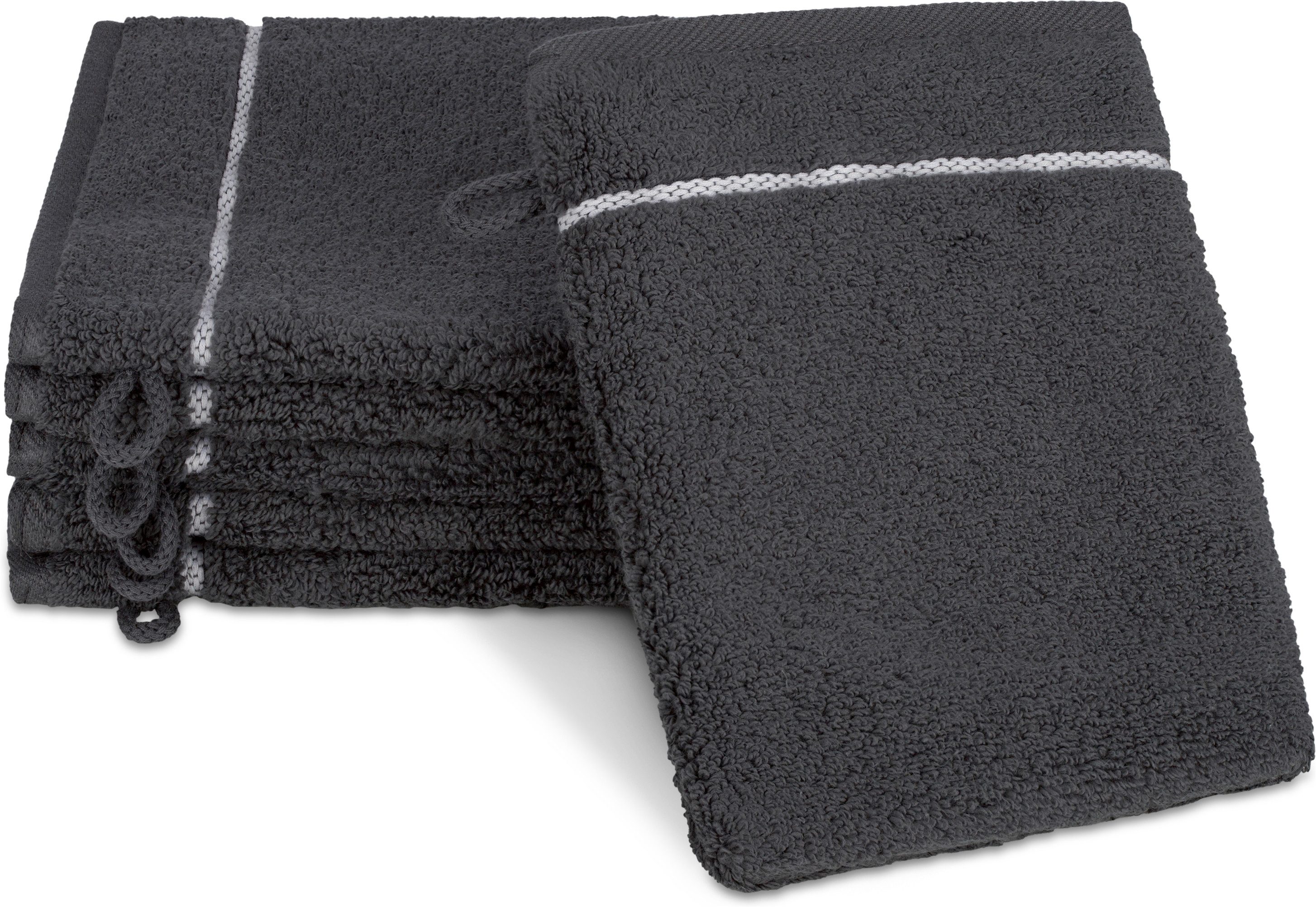 ROSS Waschhandschuh Überkaro 9032, Frottier (Packung, 6-St), 100% Baumwolle, made in Germany