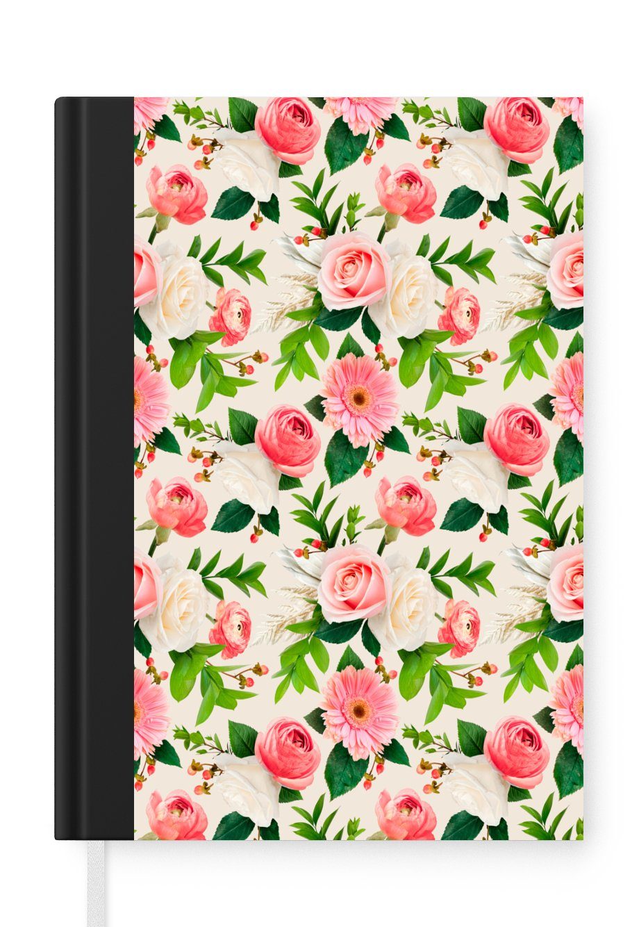 MuchoWow Notizbuch Blumen - Rosen - Rosa, Journal, Merkzettel, Tagebuch, Notizheft, A5, 98 Seiten, Haushaltsbuch