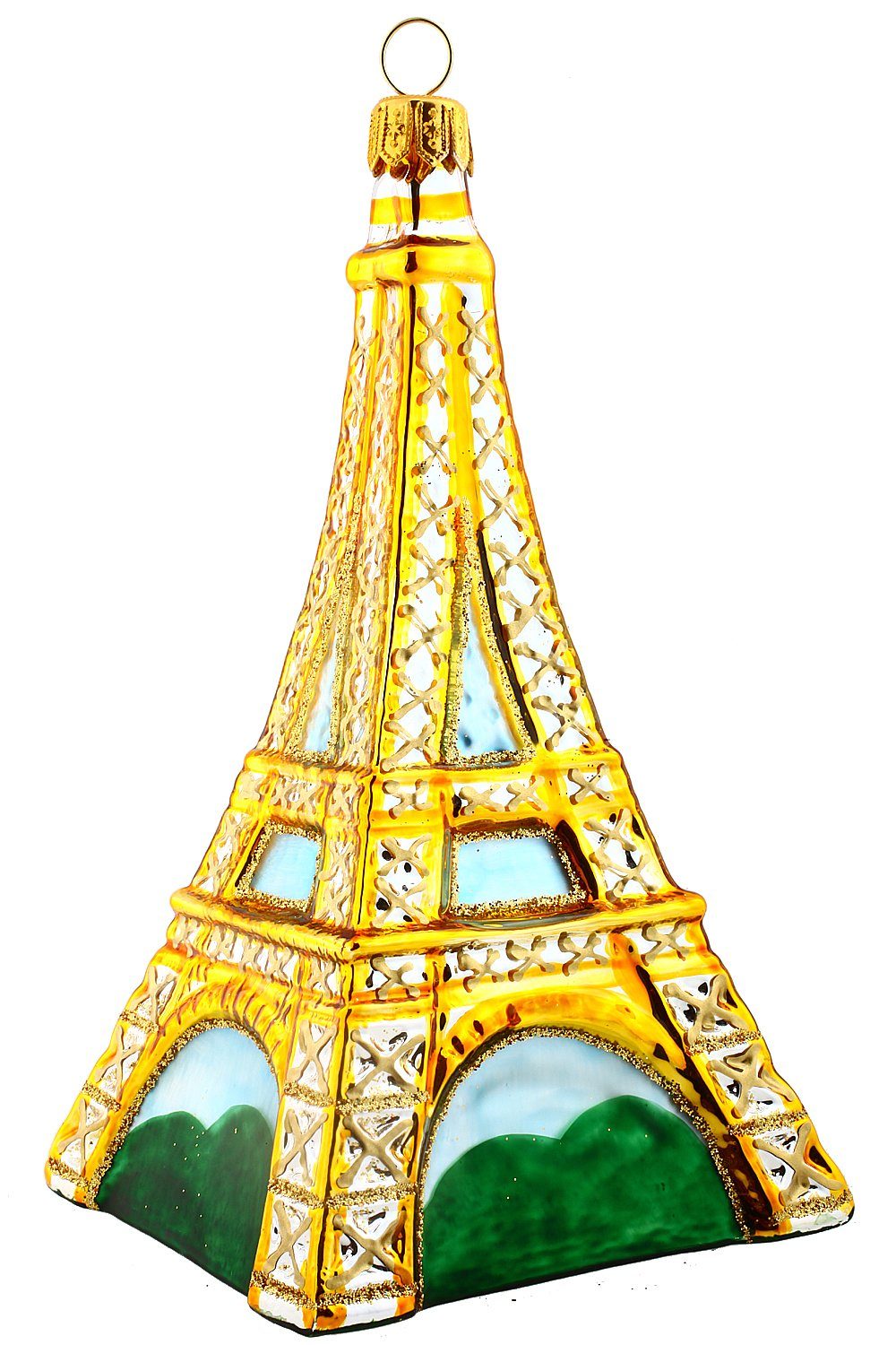 Dekohänger - handdekoriert Weihnachtskontor mundgeblasen - Eiffelturm, Hamburger Christbaumschmuck