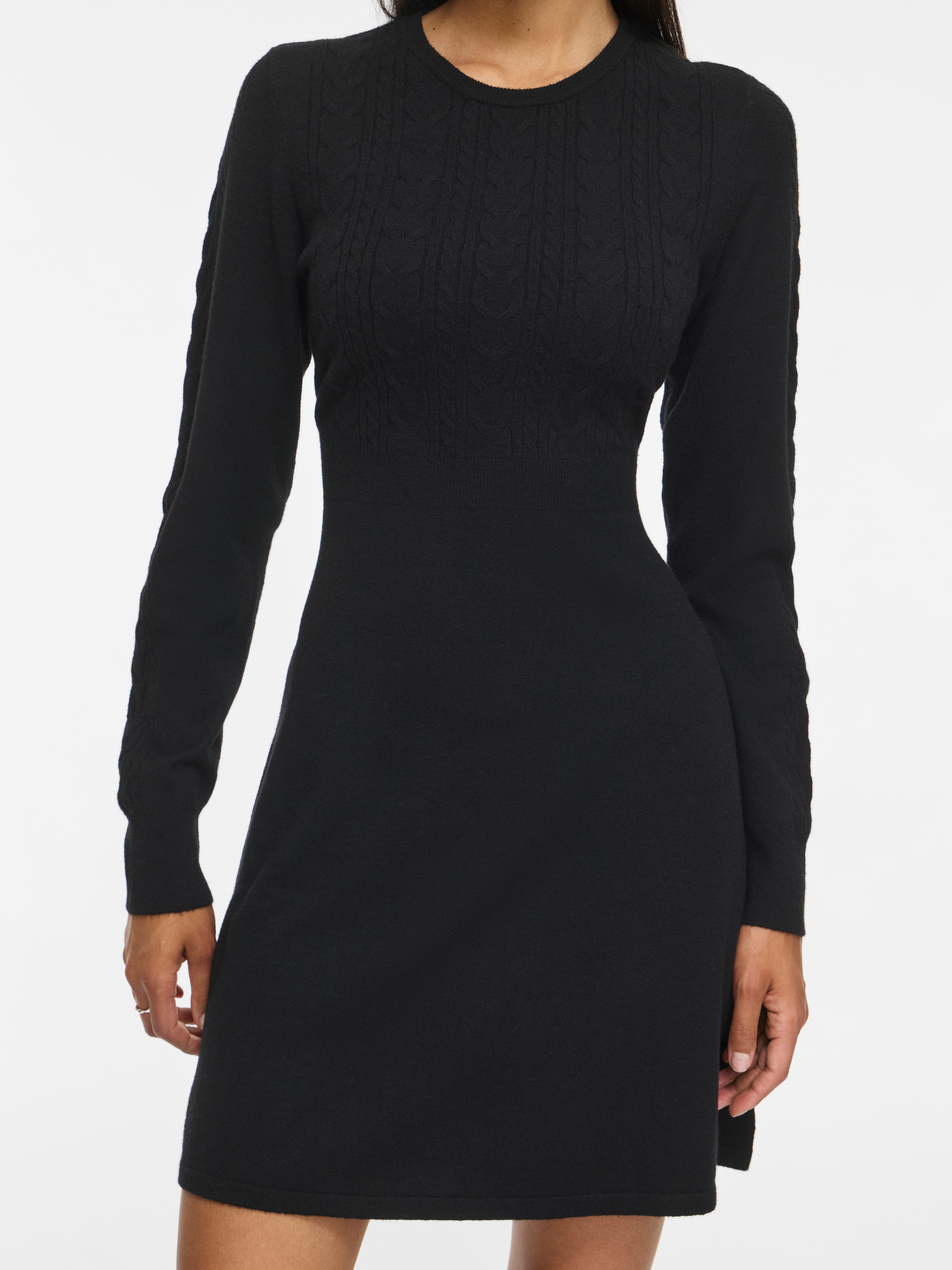Vila Strickkleid VIKERRY O-NECK KNIT DRESS - NOOS Materialmix, regular fit