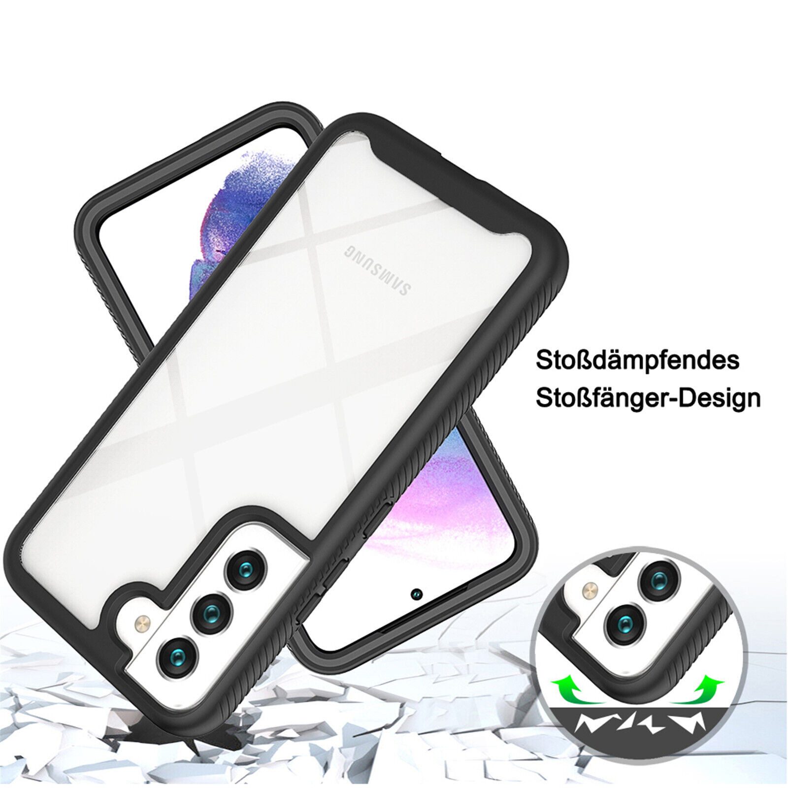 betterfon Handyhülle für Samsung Galaxy S22 Ultra TPU Case mit 360° Rundumschutz, 360 Grad Hülle mit Displayschutz und Fingerprint – Bild 4 von 5