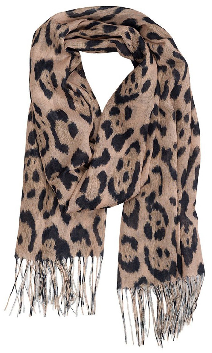 chic4home Schal Color Flow, (1-St. 1-teilig), sommerlicher Damen Schal mit Raubtiermuster