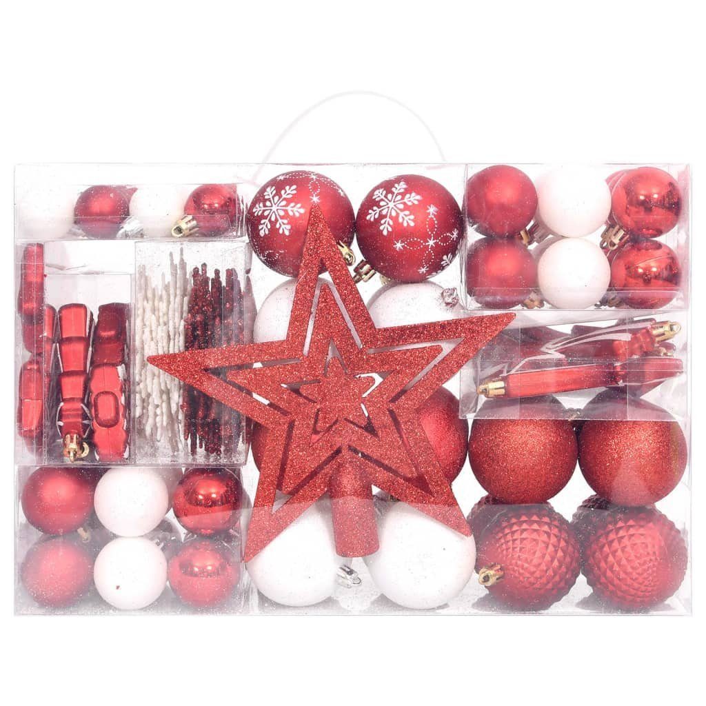 Weihnachtsbaumkugel Rot furnicato 108-tlg. Weihnachtskugel-Set Weiß und