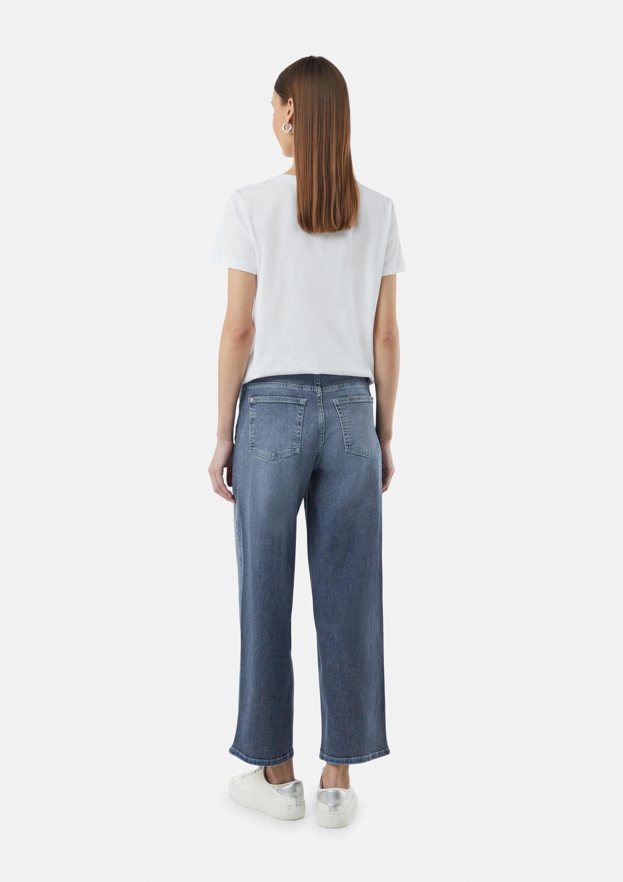 comma Weite Jeans Jeans-Hose Culotte aus Denim