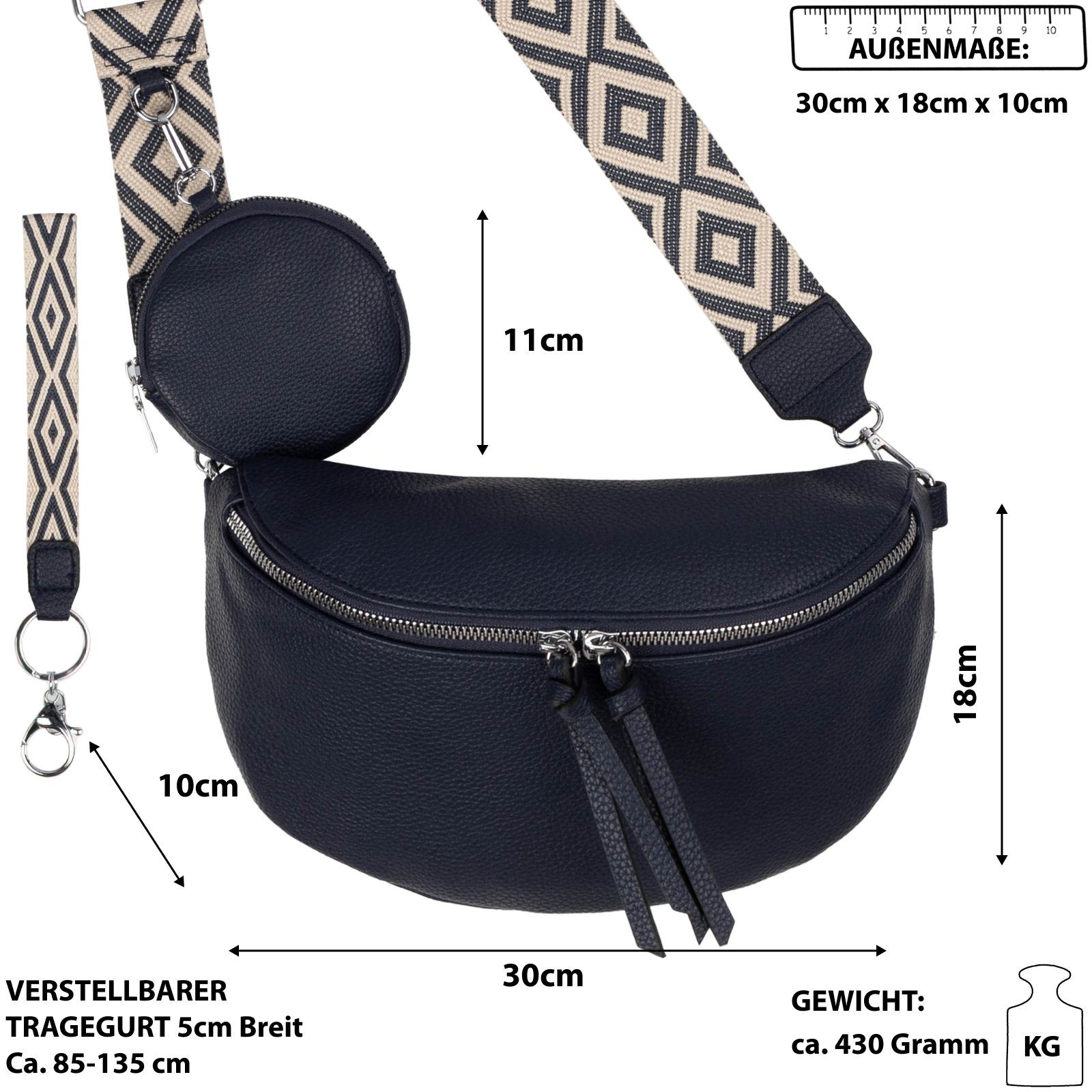 EAAKIE Gürteltasche Bauchtasche Umhängetasche Crossbody-Bag Kunstleder günstig online kaufen