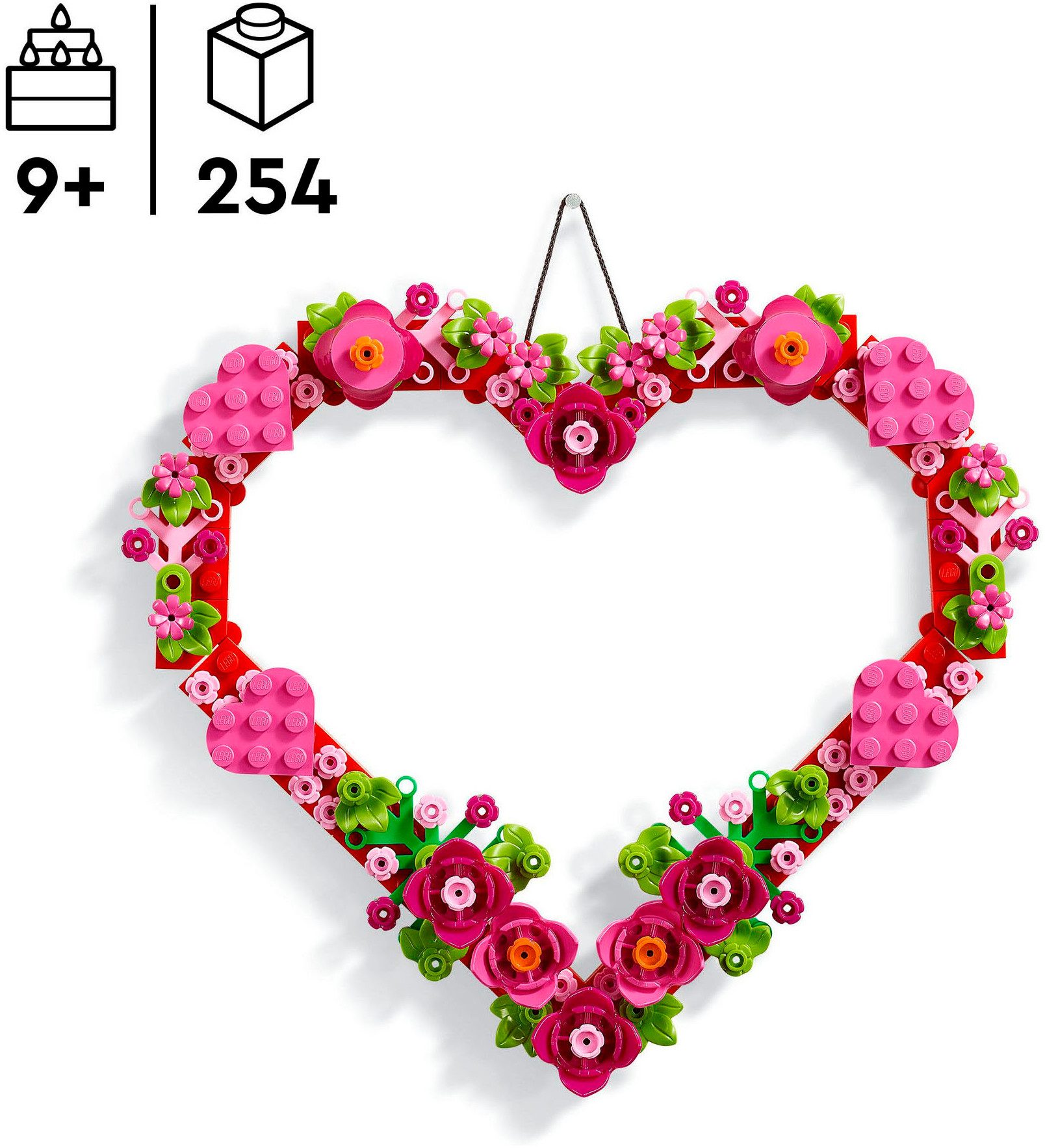 LEGO® Herz-Deko (40638), LEGO Iconic Konstruktionsspielsteine, (254 St), Made in Europe