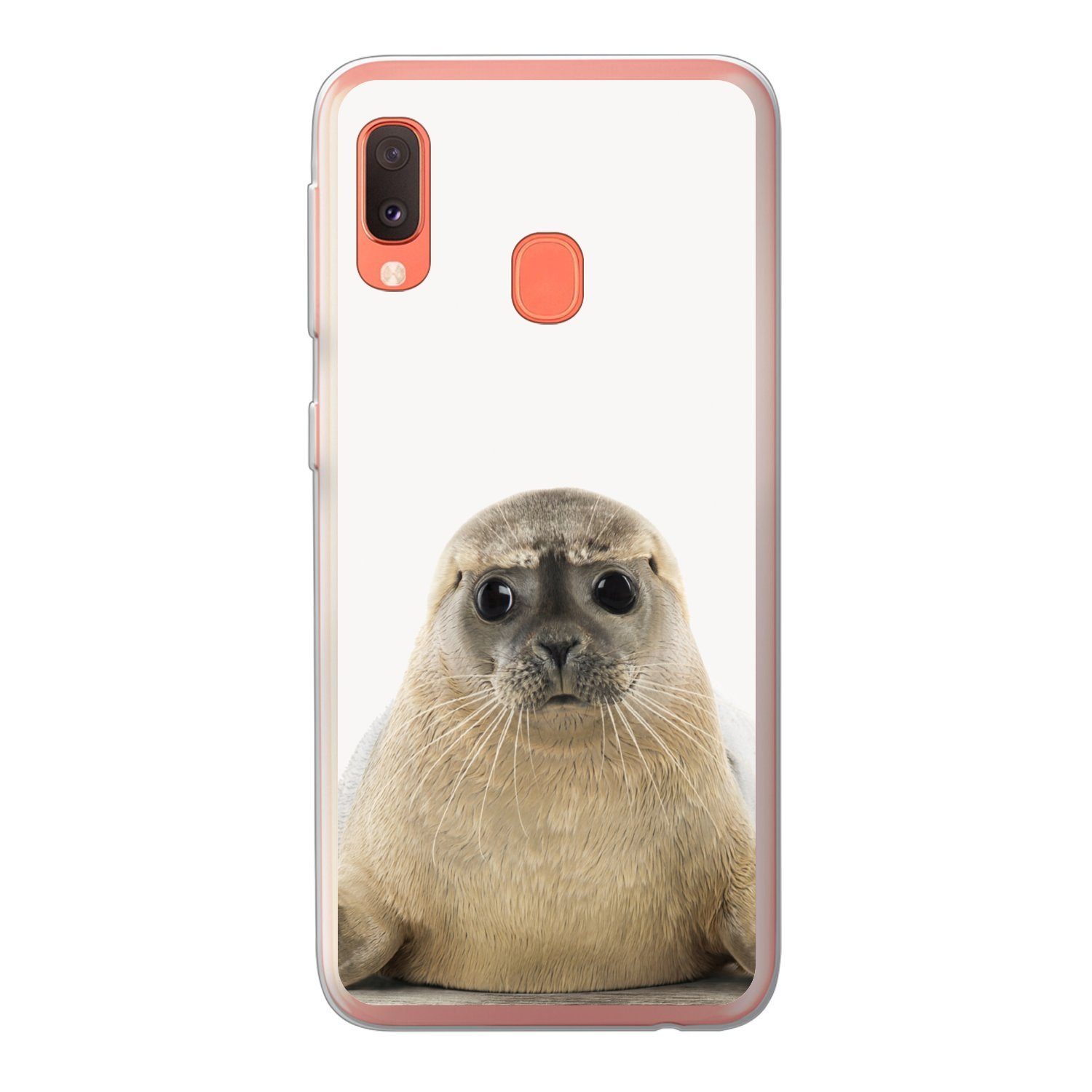 MuchoWow Handyhülle für Samsung Galaxy A20e Robbe - Tiere - Kinder - Jungen - Mädchen - Ki, Smartphone-Bumper, Print, Handy Schutzhülle Dünn