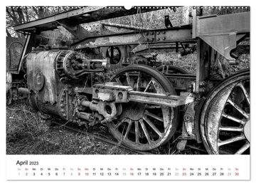 CALVENDO Wandkalender Unter Dampf - Eisenbahnromantik in schwarz-weiß (Premium, hochwertiger DIN A2 Wandkalender 2023, Kunstdruck in Hochglanz)