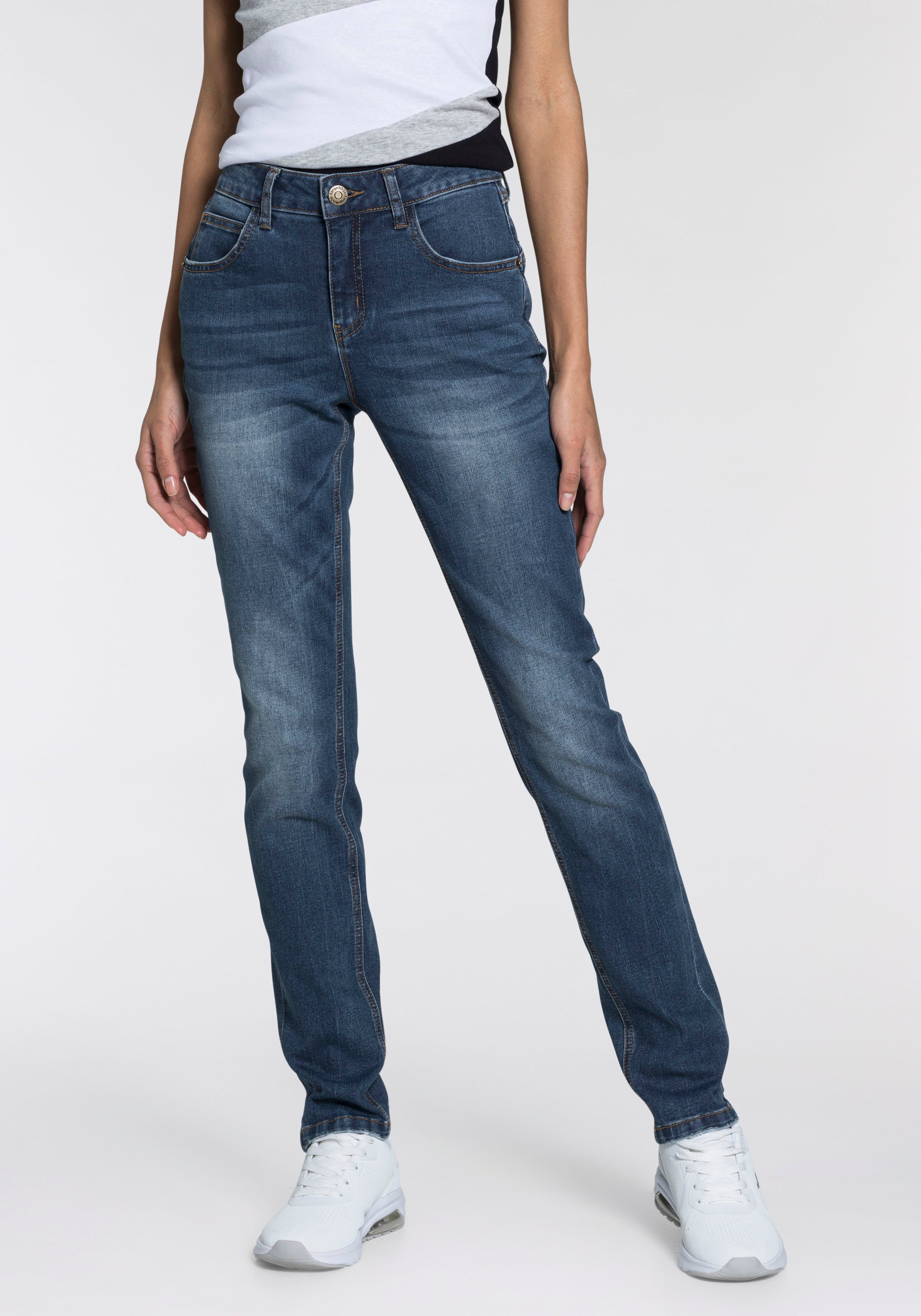 KangaROOS Relax-fit-Jeans RELAX-FIT HIGH WAIST knöchelfreie Schnittform, krempelbare Beinabschlüsse