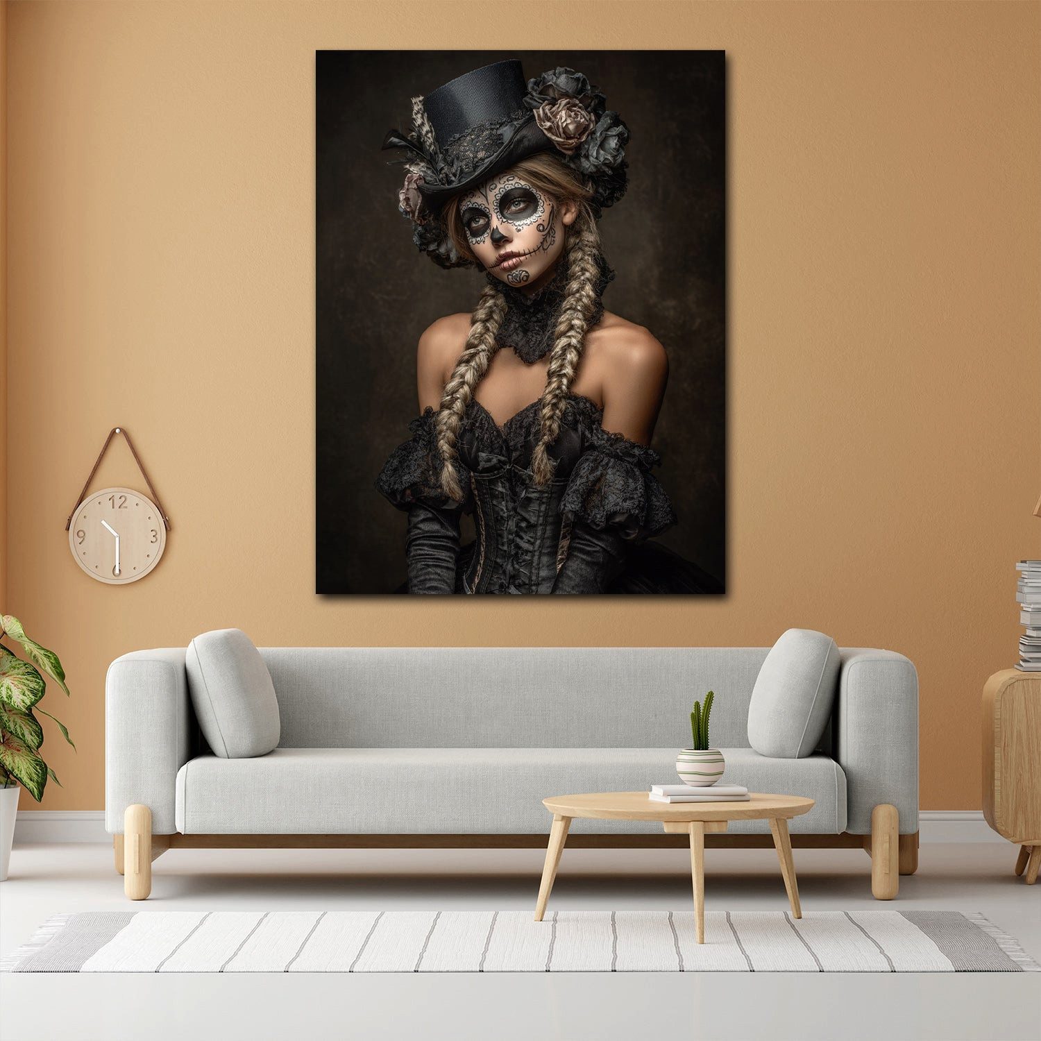 Artedinoi Leinwandbild La Catrina Damenporträt viktorianisch Leinwandbild Wandbild Kunstdruck, La Catrina, viktorianisch