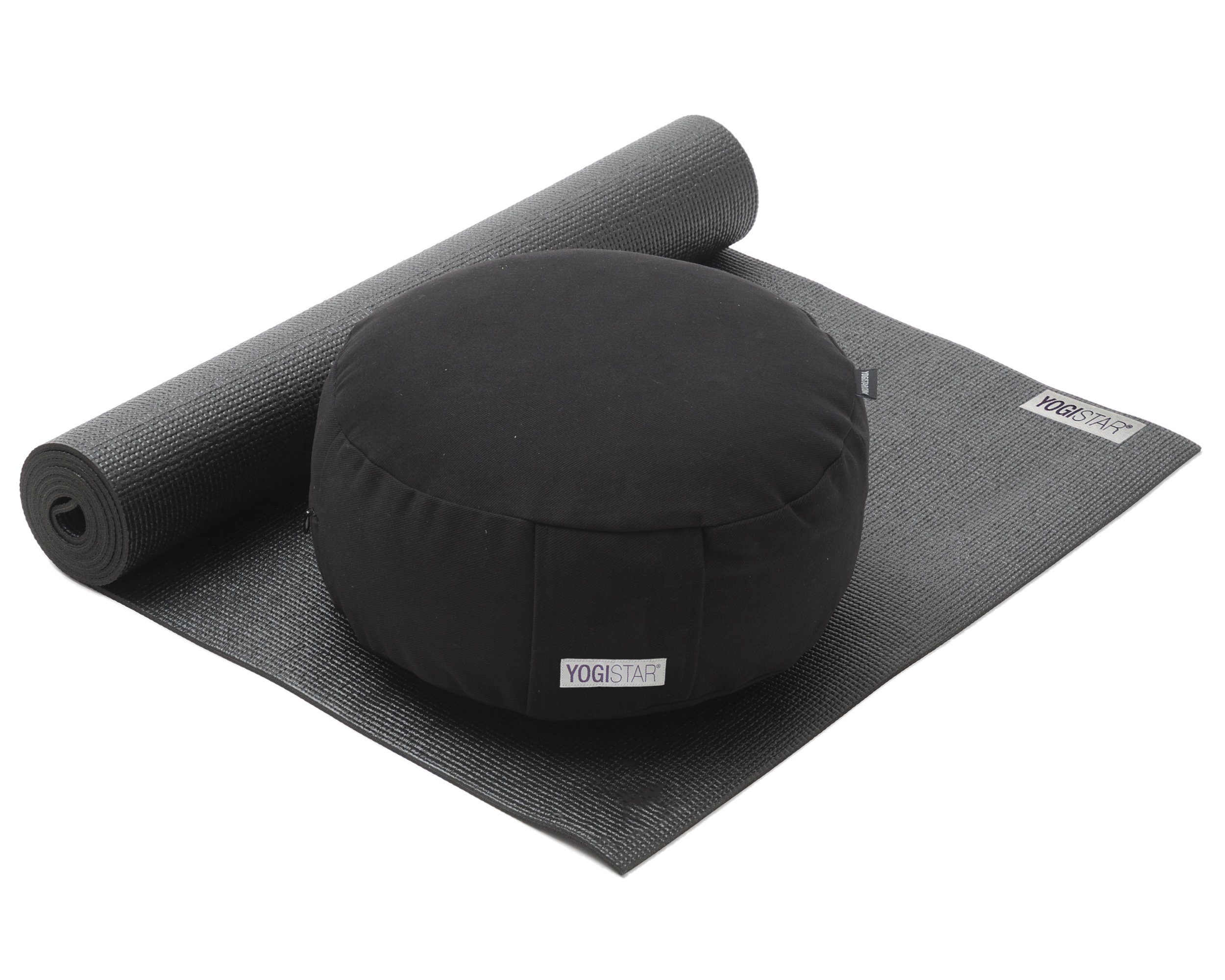Yogistar Yogamatte Yoga Set Starter Meditation Pillow (Set, 2-St., Yogamatte, Meditationskissen), Yoga-Set bestehend aus: Yogamatte basic und Meditationskissen rund.