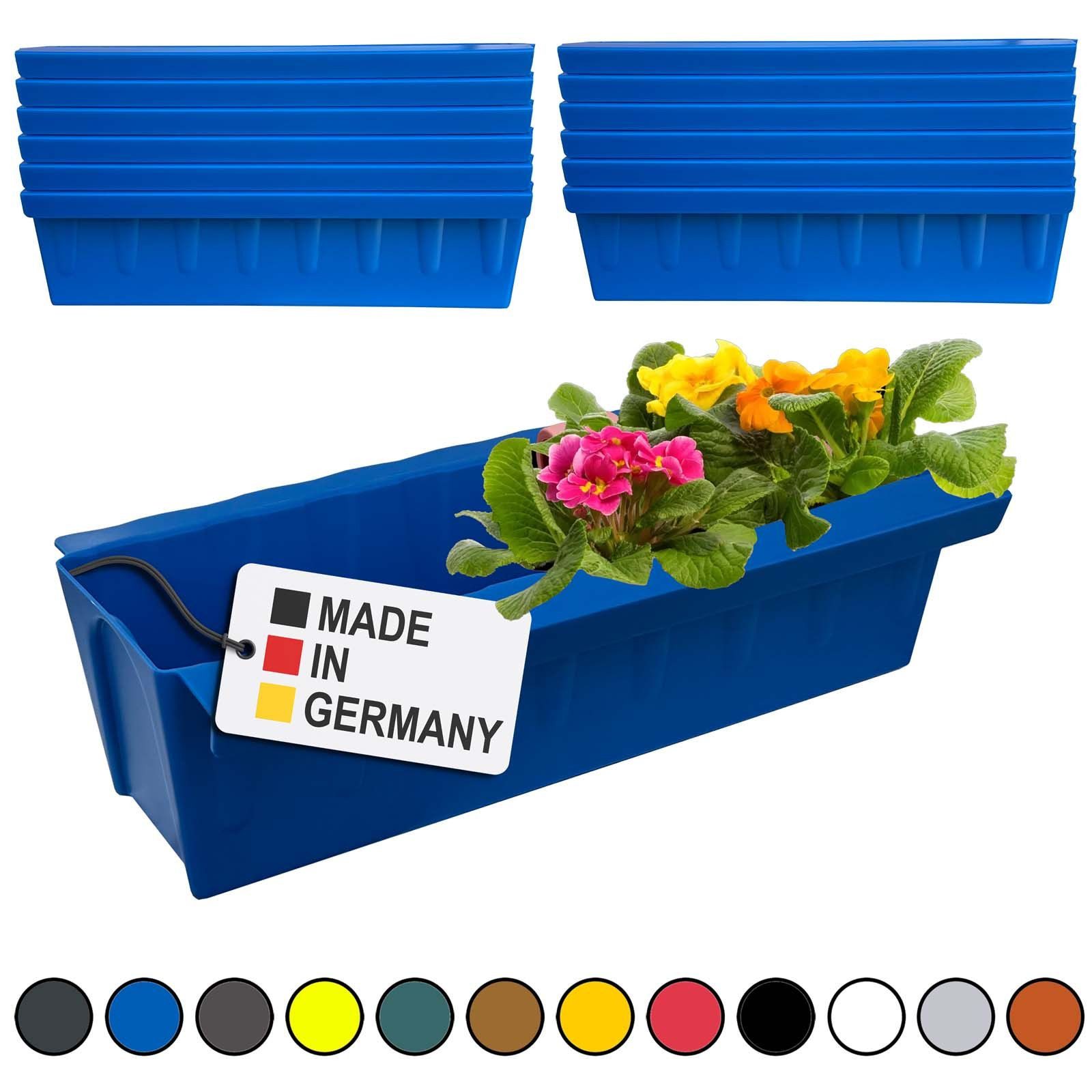 BURI Blumenkasten Europaletten Blumenkasten Blau 12 Stück zum Anhängen Pflanzkasten
