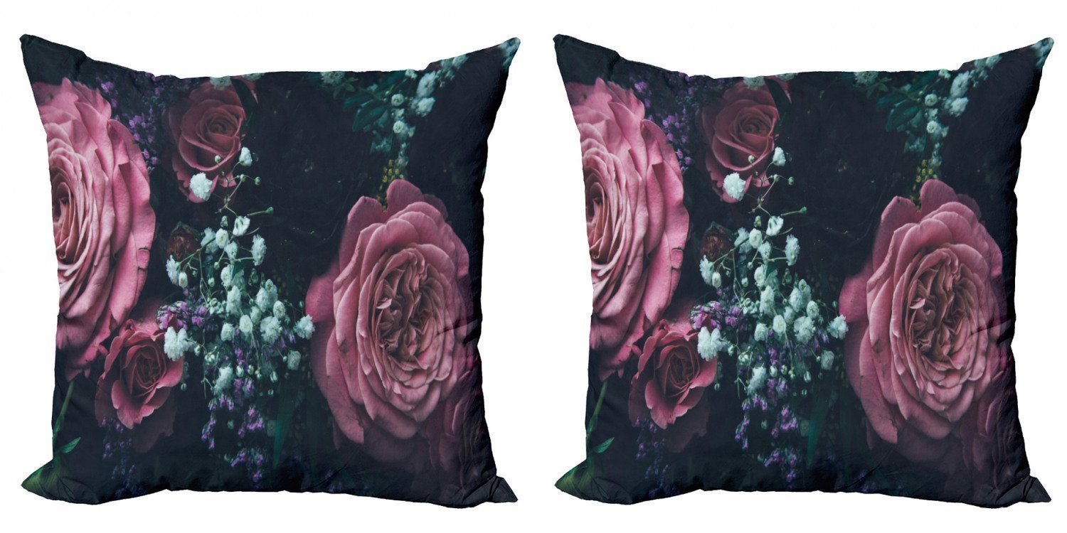 Kissenbezüge Modern Accent Doppelseitiger Vintage Rose Flower Digitaldruck, (2 Romantic Dreamy Stück), Abakuhaus