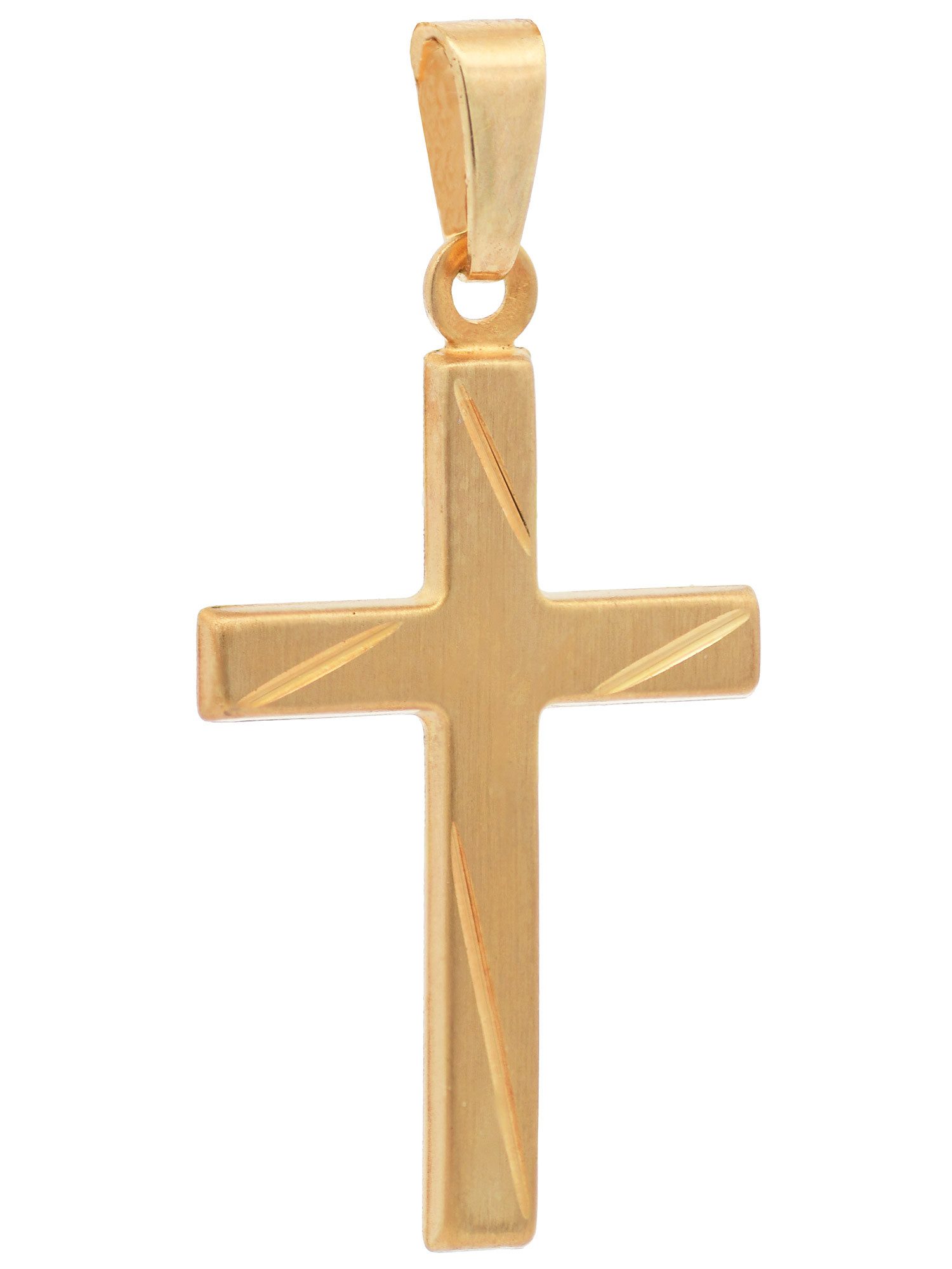 Kettenanhänger Kettenanhänger Gold Anhänger Kreuz massiv 333 - 8 Karat Gold