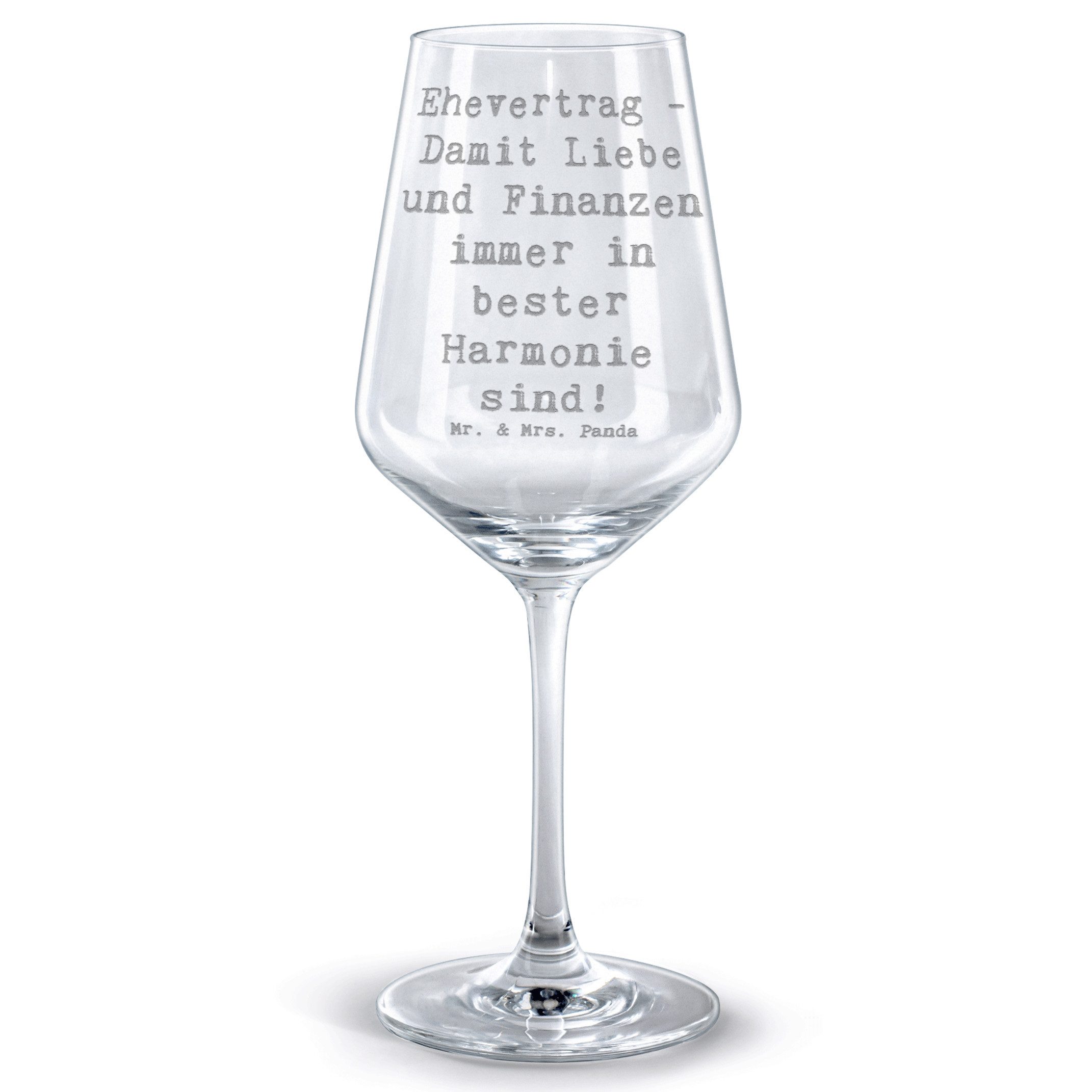 Rotweinglas Spruch Ehevertrag Liebe Finanzen - Transparent - Geschenk, Beziehung