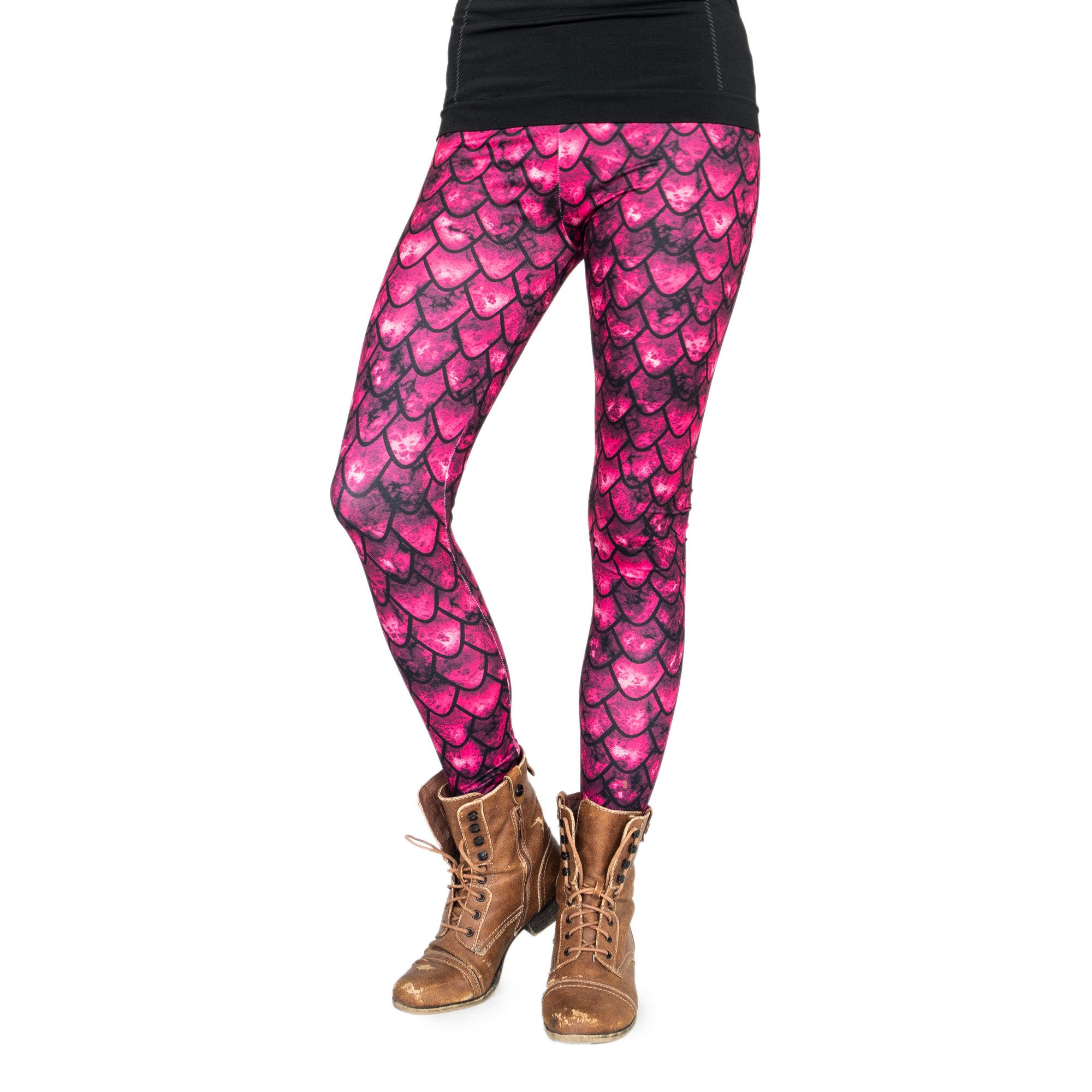 cosey Leggings Tiermotiv-Leggings (Einheitsgröße) - Design Roter Drache (auffällige Tiermotiv-Prints • figurbetonte Passform • komfortabel, Einzelartikel) Design Roter Drache