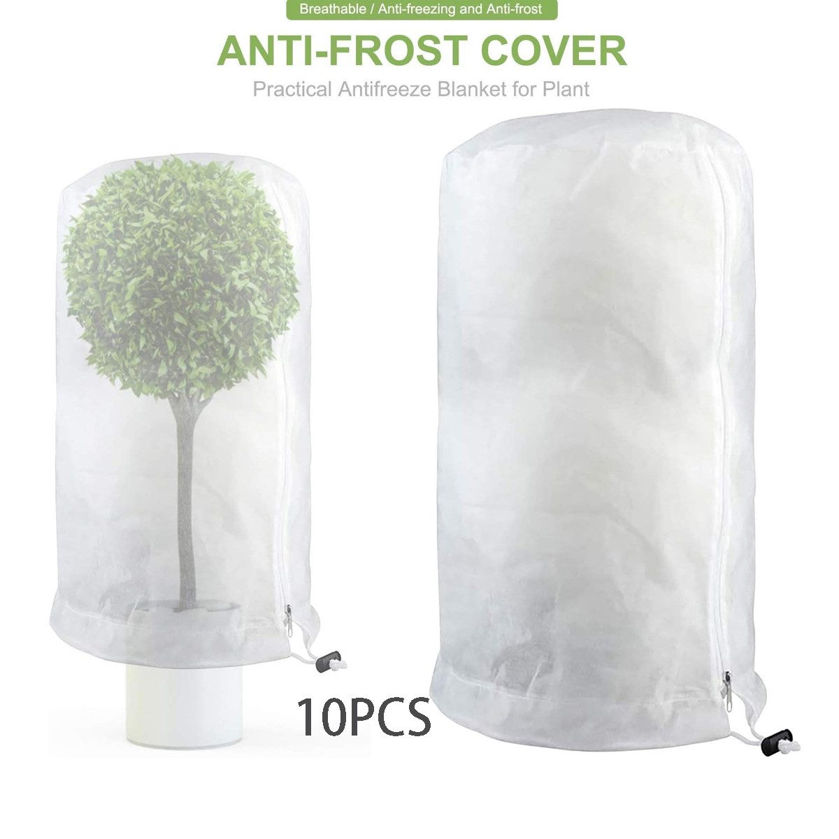 FELIXLEO Winterschutzhaube Frostschutz Schutzhülle Pflanzensack Für Kübelpflanzen Atmungsaktiv (10-St) – Bild 2 von 5