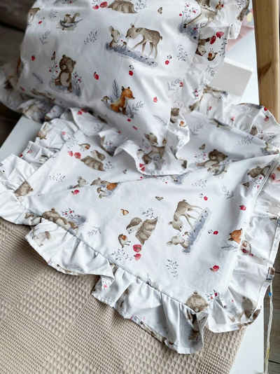 Babybettwäsche Baby Bettwäsche mit Waffelpique und Rüschen Volant 2-tlg., Baby Fancyroom, liebevolle Handarbeit