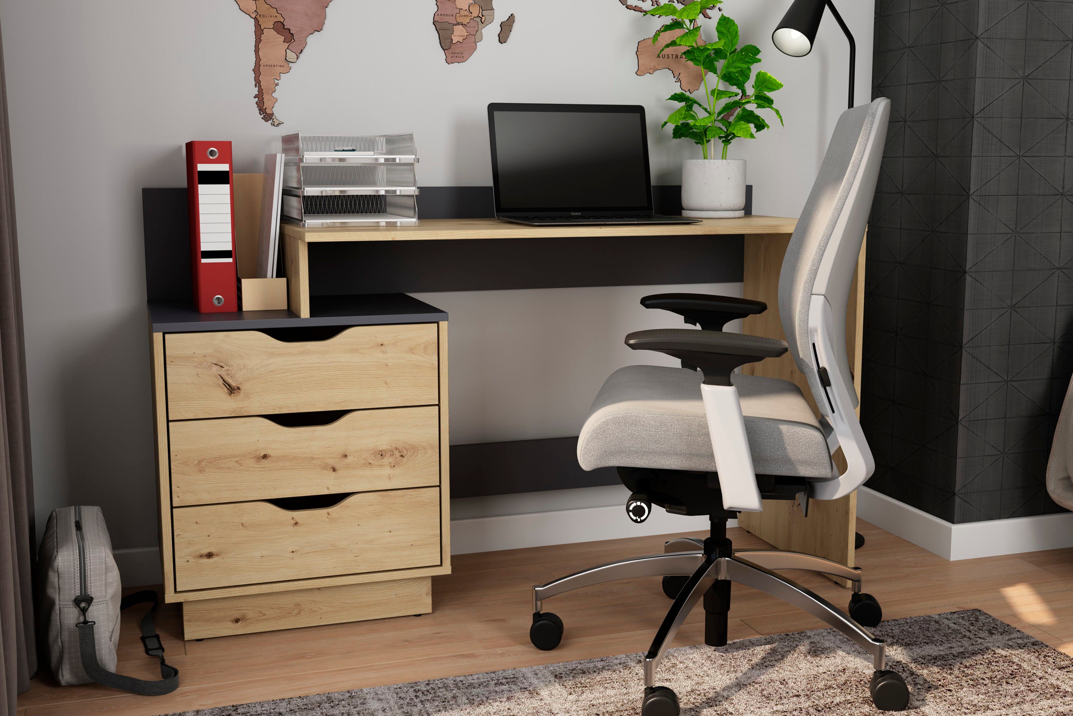 byLIVING Schreibtisch Bern, moderner Computertisch, mit viel Stauraum, Brei günstig online kaufen