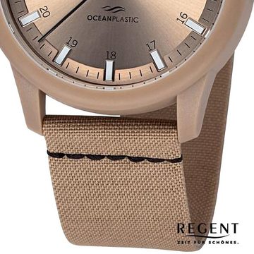 Regent Quarzuhr Regent Herren Armbanduhr Analog, (Analoguhr), Herren Armbanduhr rund, extra groß (ca. 40mm), Nylonarmband