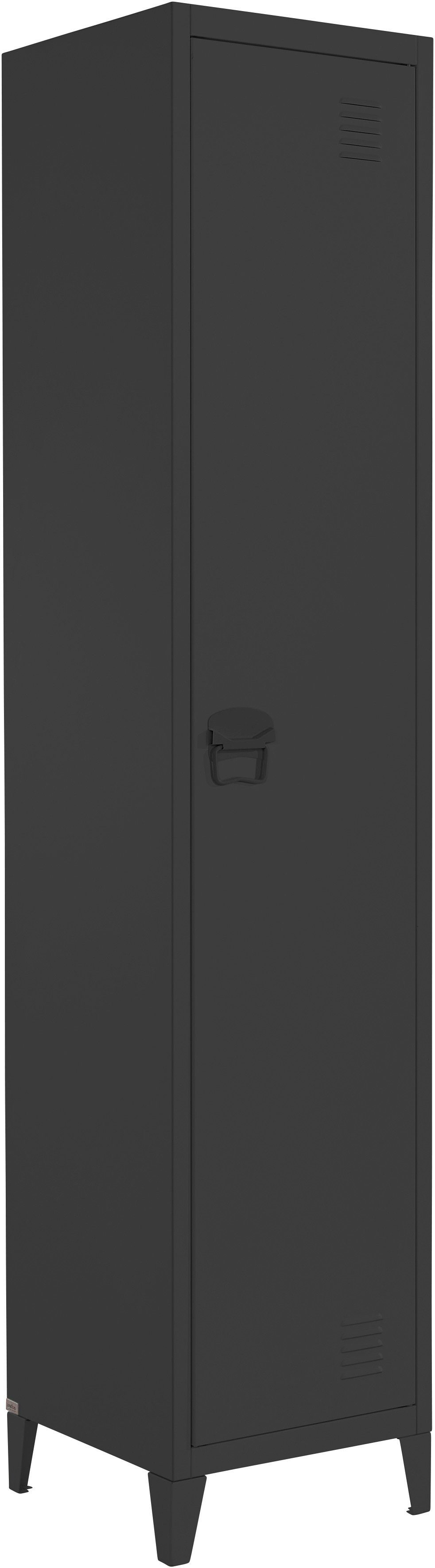 Einlegeböden hinter Tür, Höhe der aus Metall, schwarz cm Hochschrank x andas Jensjorg 2 180 Hochschrank