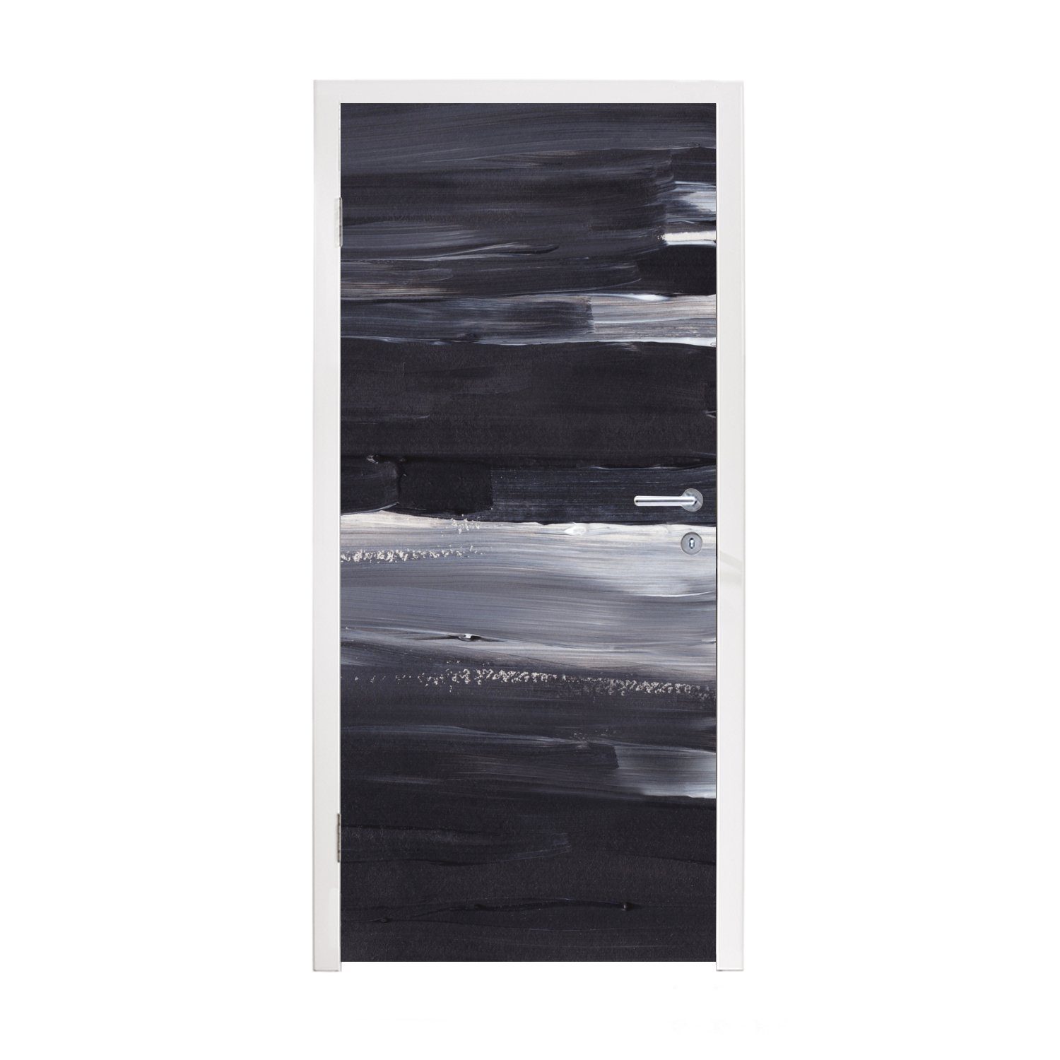MuchoWow Türtapete Farbe - Abstrakt - Schwarz, Matt, bedruckt, (1 St), Fototapete für Tür, Türaufkleber, 75x205 cm | Türtapeten
