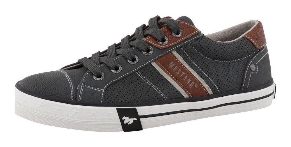 Mustang Shoes Calogero Sneaker Freizeitschuh, Halbschuh, Schnürschuh mit Kontrastbesätzen