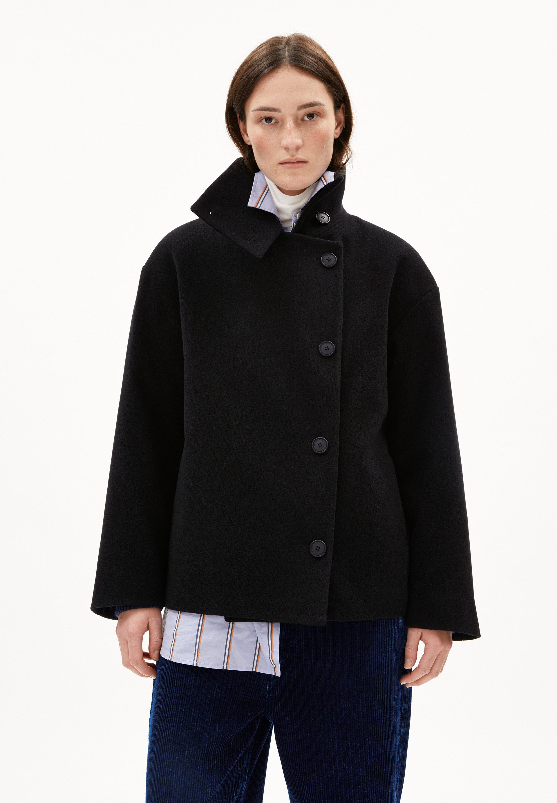 Armedangels Kurzmantel MAJELAA WOOL Mantel aus recycelter Wolle Loose Fit ( günstig online kaufen