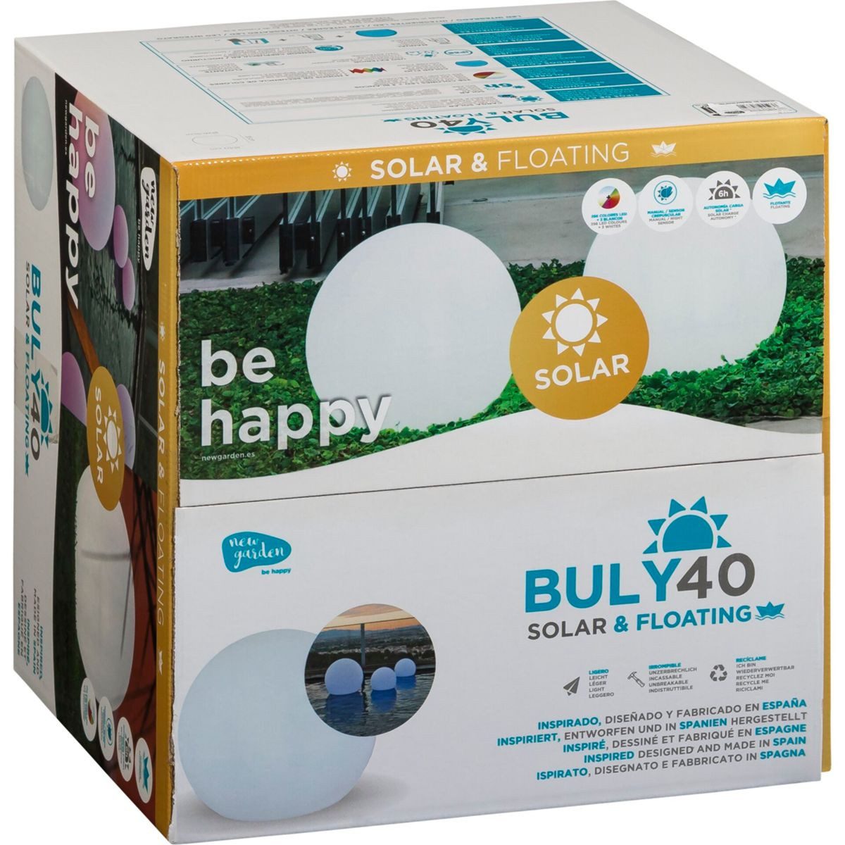 New Garden LED Solarleuchte New Garden Buly 40 LED Solar schwimmend IP68