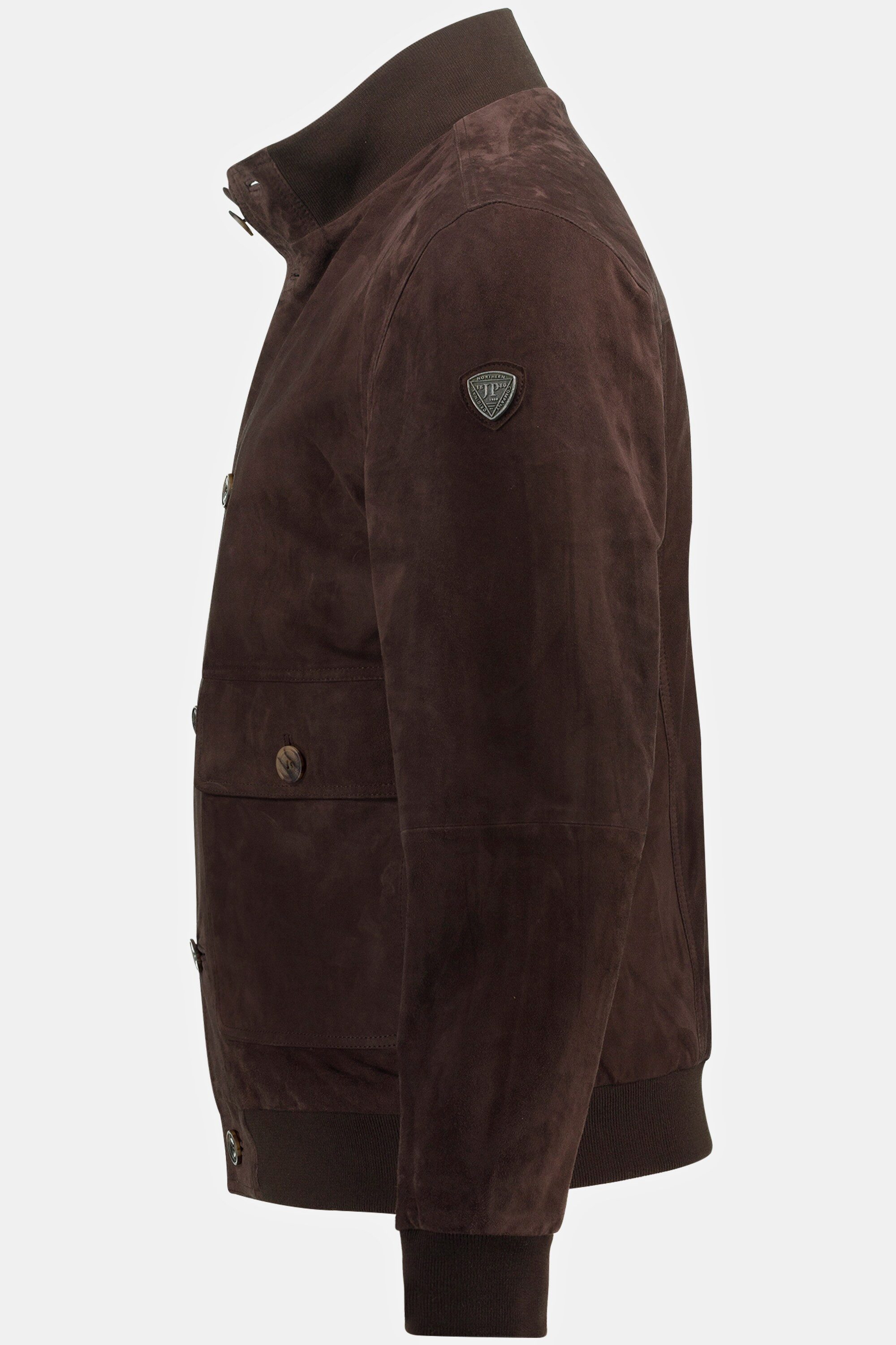 JP1880 Lederjacke Lederjacke Veloursleder Stehkragen Knopfleiste – Bild 4 von 5