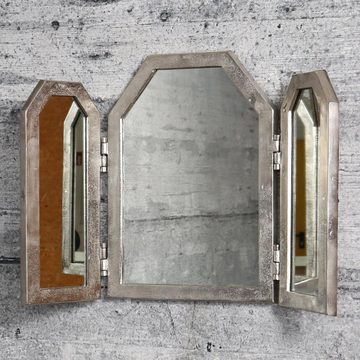 baario Wandspiegel Wandspiegel ALBI klappbar, 3-teilig silber Badspiegel Kosmetikspiegel