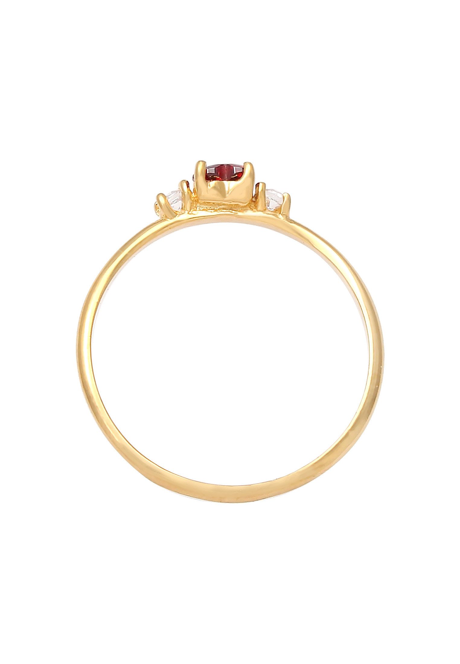 Elli Fingerring Herz Zirkonia Rot Liebe 925 Silber, Herz