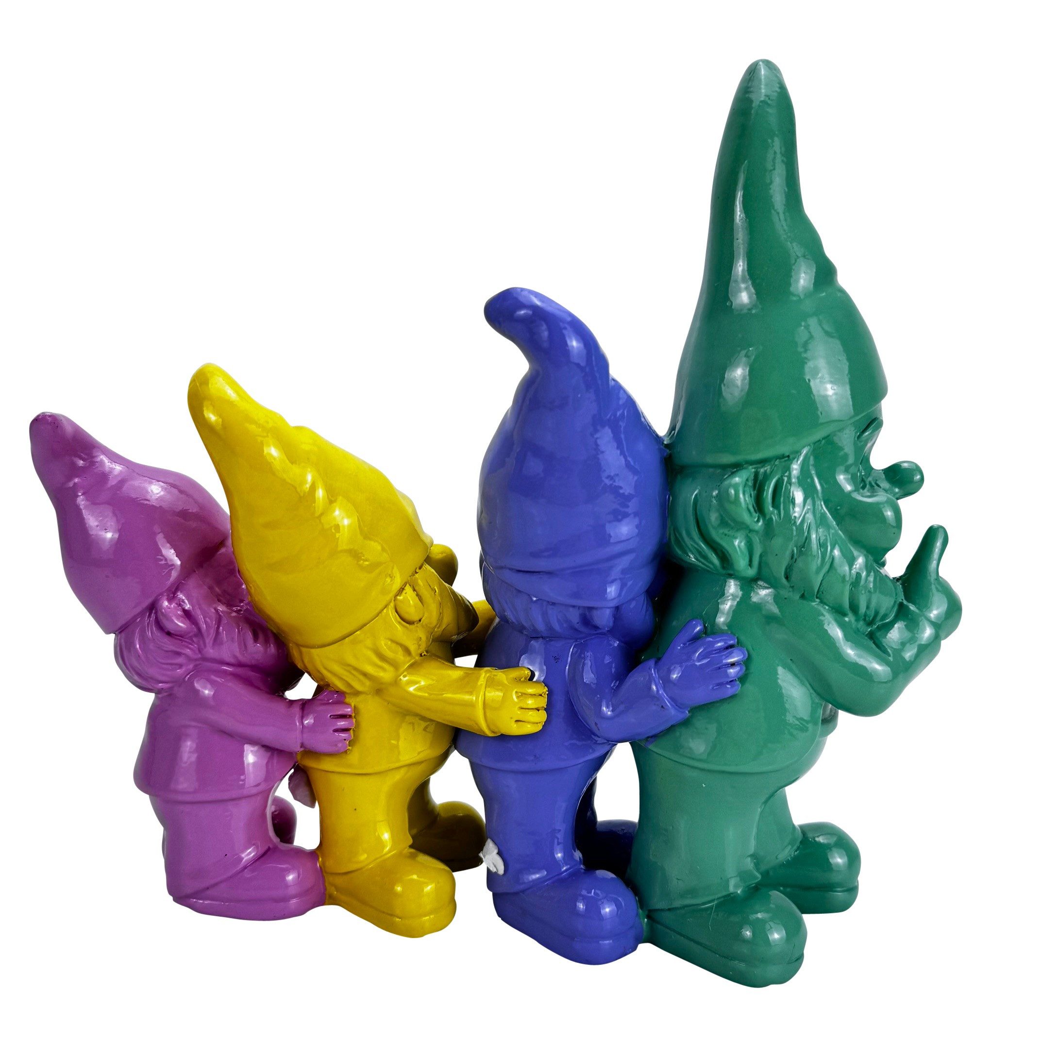 Online-Fuchs Gartenfigur lustige Gartenzwerge, Wichtel Polonaise für außen - bunte Deko Figuren, (modern, wetterfest), moderne knallige Farben - wetterfest - 23 oder 30 cm groß