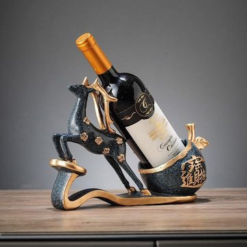 yozhiqu Weinregal Multifunktionales Weinflaschenregal, Luxus-Hirsch-Heim-Weinregal-Set, 1-tlg., Einzigartiges Design zur eleganten Präsentation Ihrer Weinsammlung!
