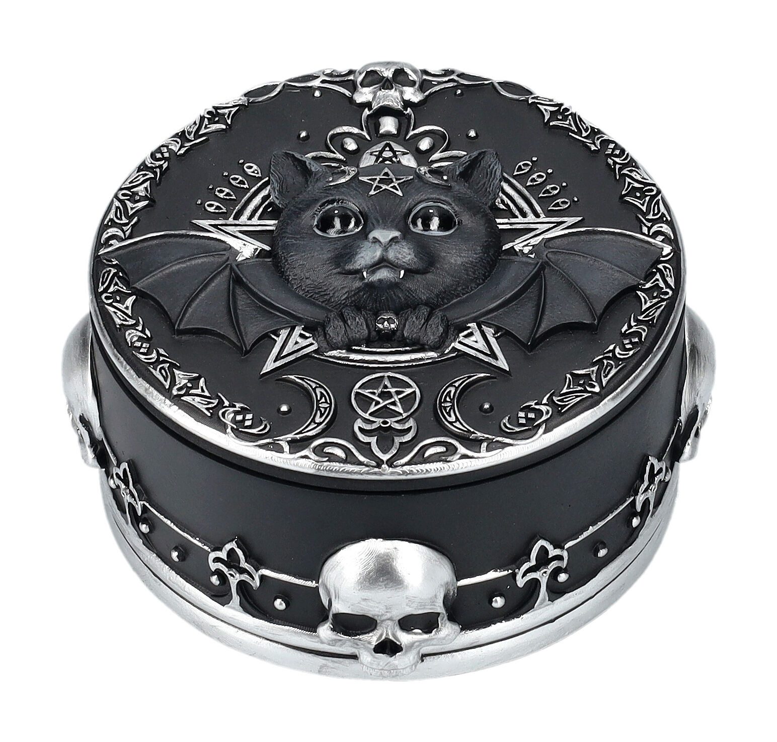 Figuren Shop GmbH Aufbewahrungsdose Schatulle - Okkulte Katze Malpuss - Fantasy Gothic Deko Aufbewahrung