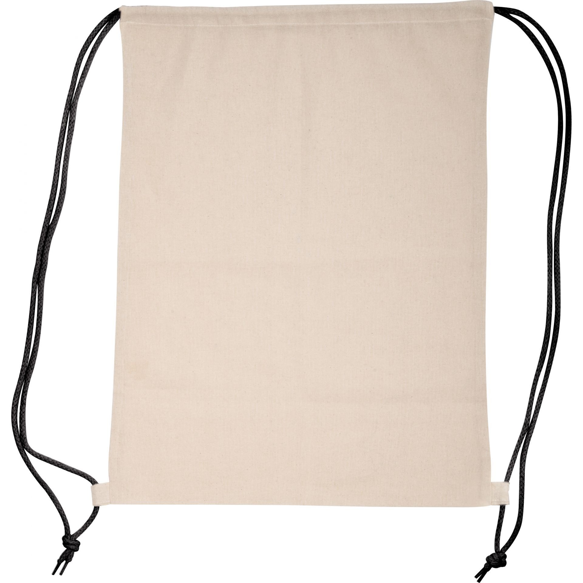 Easy Gifts Turnbeutel Baumwolle Gymbag / Sportbeutel / Turnbeutel / weiß mit schwarzen Korde – Bild 2 von 2