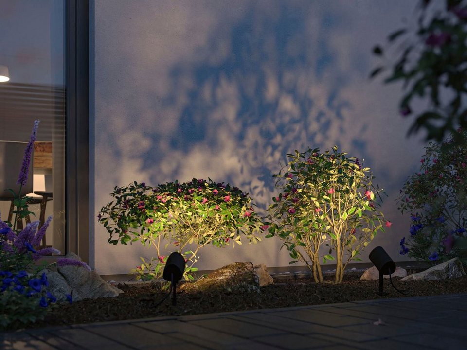 Paulmann LED Gartenstrahler Plug & Shine Spot Shira, LED fest integriert,  Tageslichtweiß, RGBW Zigbee 2000-6500K