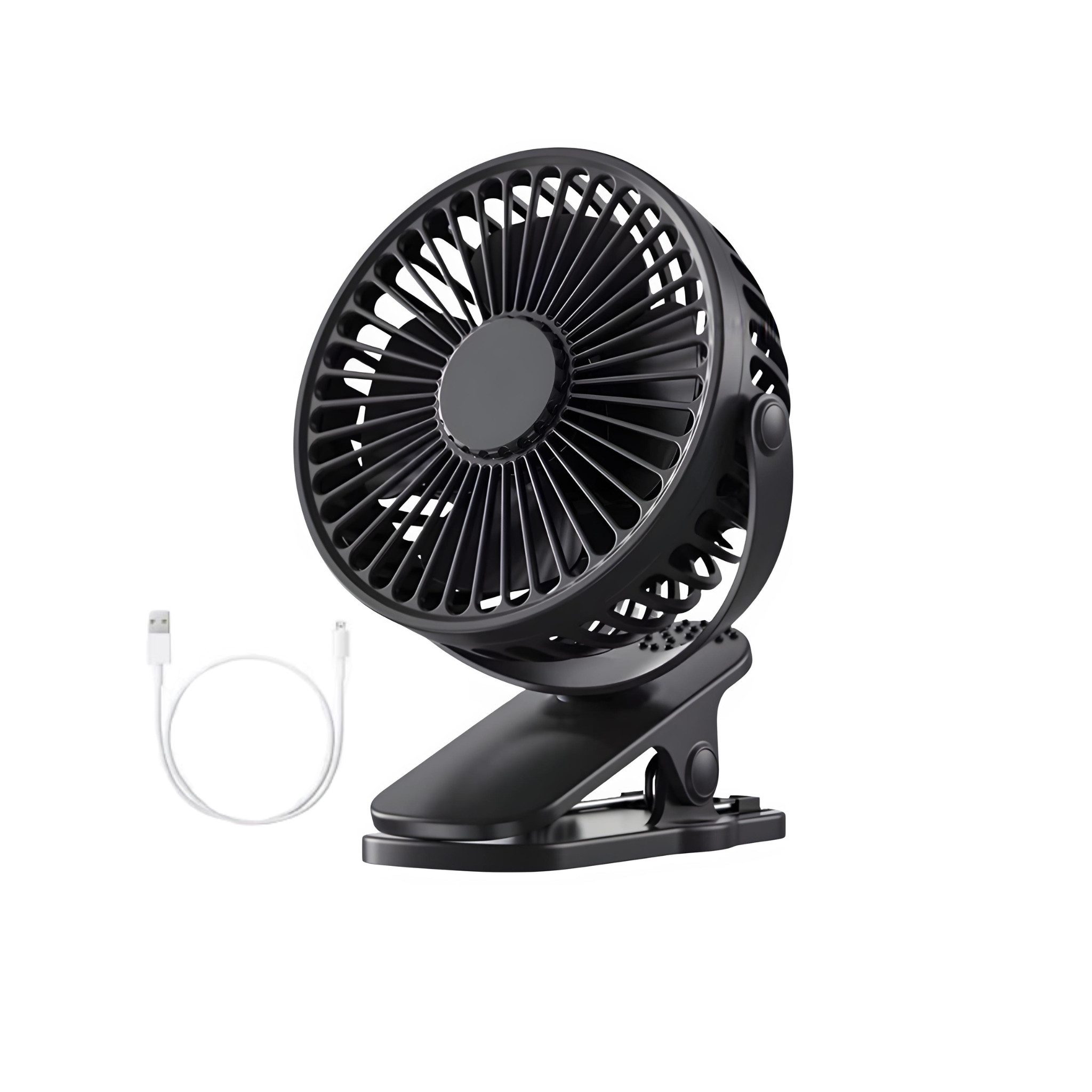 HS.SUPPLY Tischventilator Clip- und Tischfunktion, 3 Geschwindigkeitsstufen, 720° verstellbar, 16 cm Durchmesser, 2-in-1 Clip- & Tischfunktion, 3 Windstufen, 720° manuell verstellbar