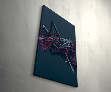 Sinus Art Leinwandbild Abstrakte Illustration  chaotische Struktur anthrazit und pink - Leinwandbild