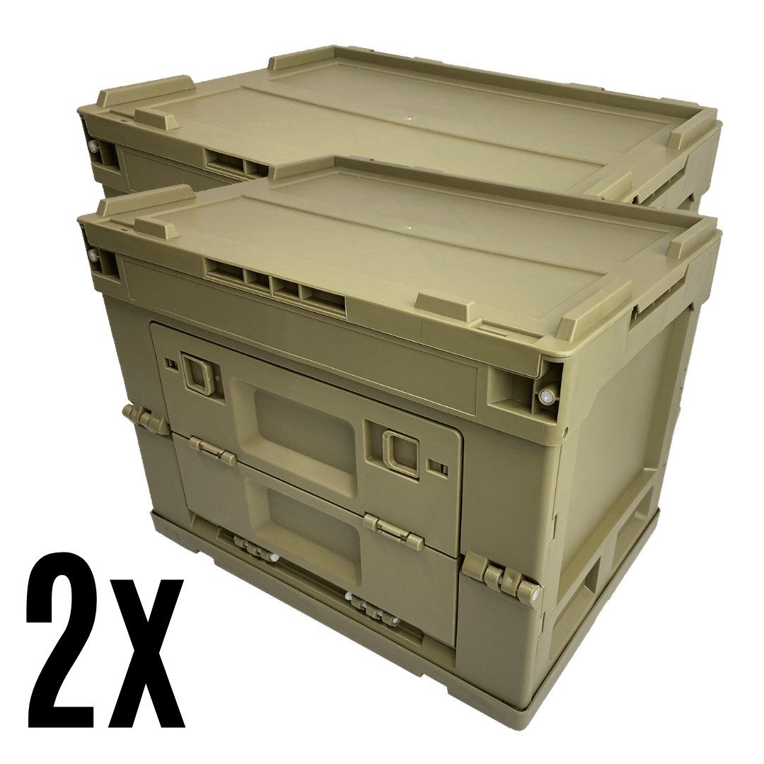 Berger & Schröter Faltbox,Outdoorbox, Multibox, Kunststoff PP, Größe M, Stapelbar, Kombinierbar, Platzsparend zusammenklappbar