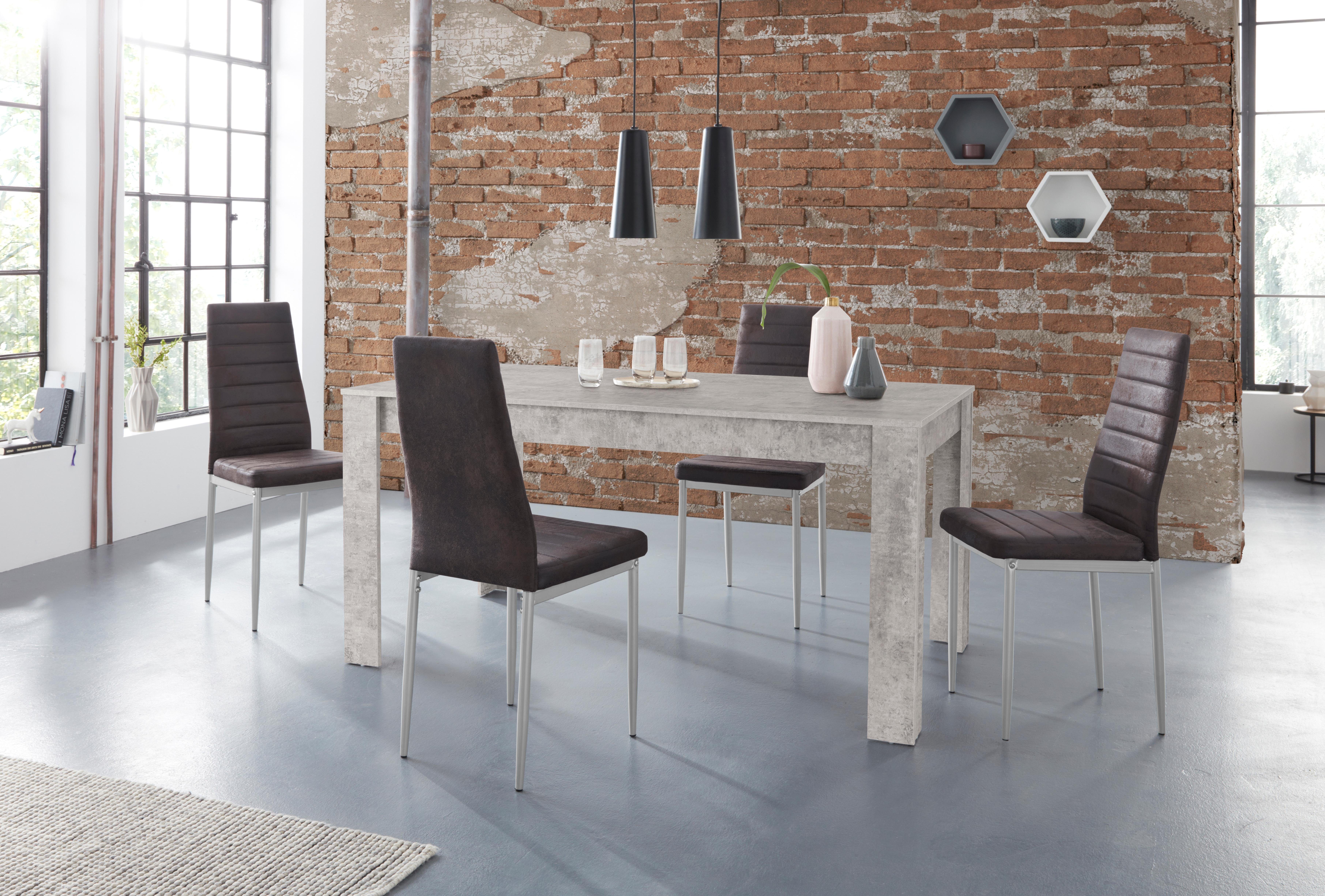 OTTO home Essgruppe Lynn160/Kate, (Set, 5-tlg), Tisch mit 4 Stühlen, Belastbarkeit 120 KG