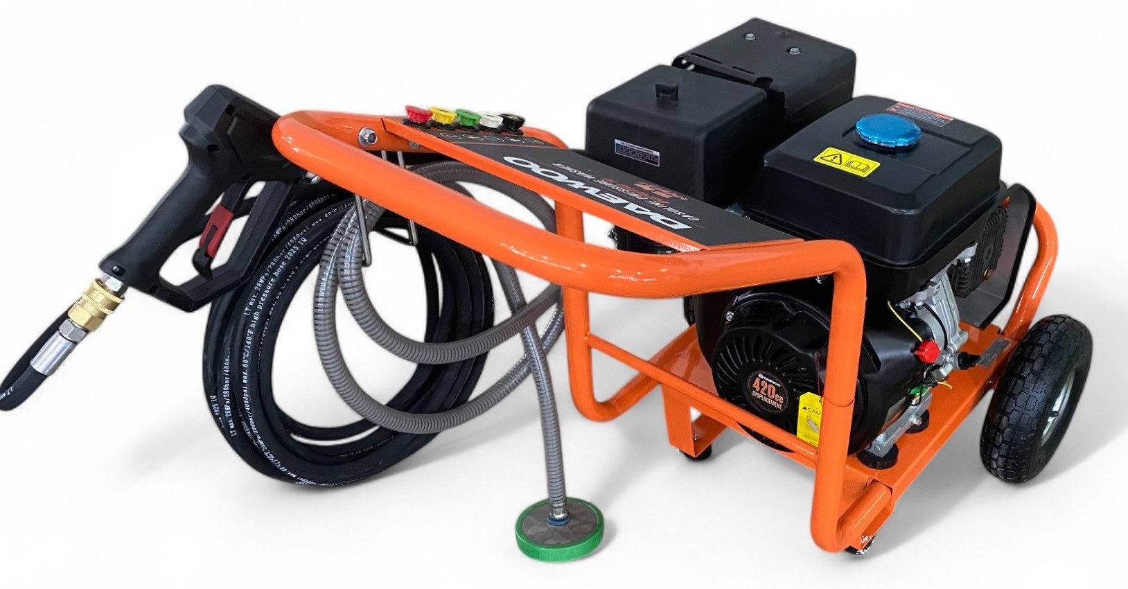 DeTec. Hochdruckreiniger DAEWOO Benzin 15 PS 250 bar mit Flächenreiniger 21" Zoll Set, Druck max: 250 bar, Fördermenge max: 1242 l/h – Bild 3 von 5