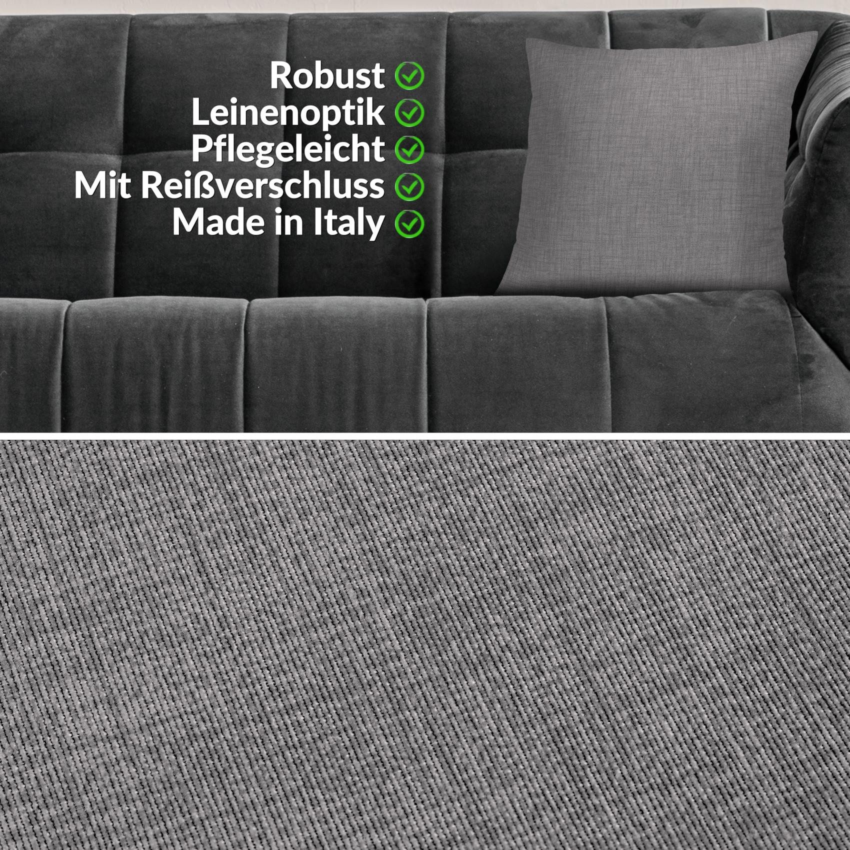 ANRO Dekokissen MrJack Kissenbezug Leinenoptik Deko Kissen Uni, Kissenhülle günstig online kaufen