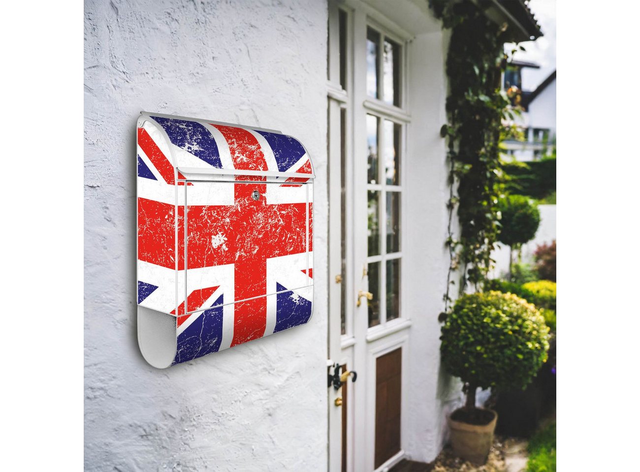 Thumbnail - banjado Wandbriefkasten Stahl Great Britain (Wandbriefkasten witterungsbeständig, pulverbeschichtet, mit Zeitungsfach), ...