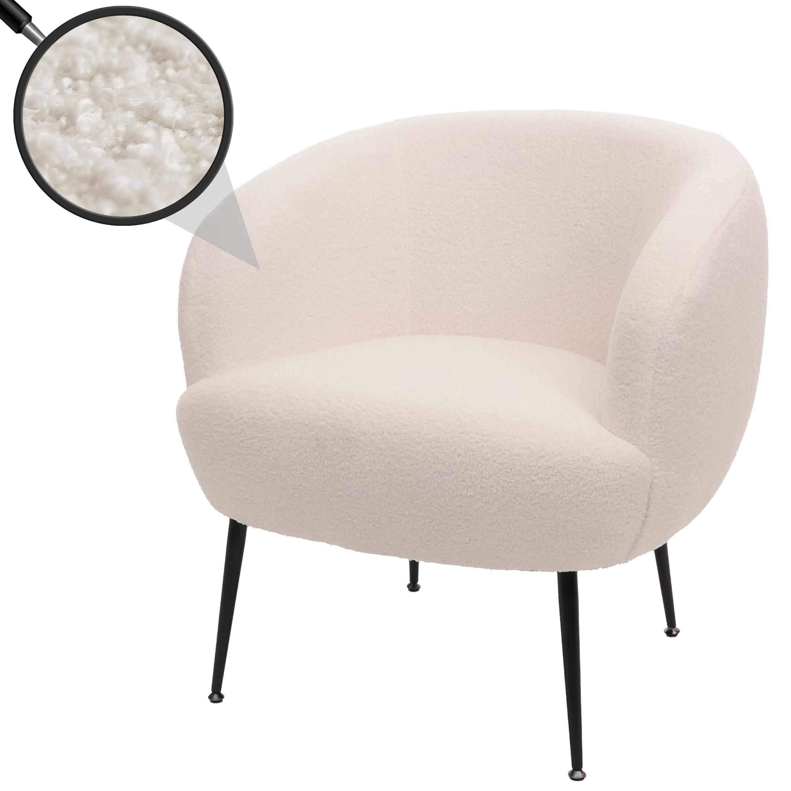 MCW Loungesessel Lounge-Sessel MCW-O37, Moderner Bouclé-Stoffbezug in hoher Qualität (330 g/m)