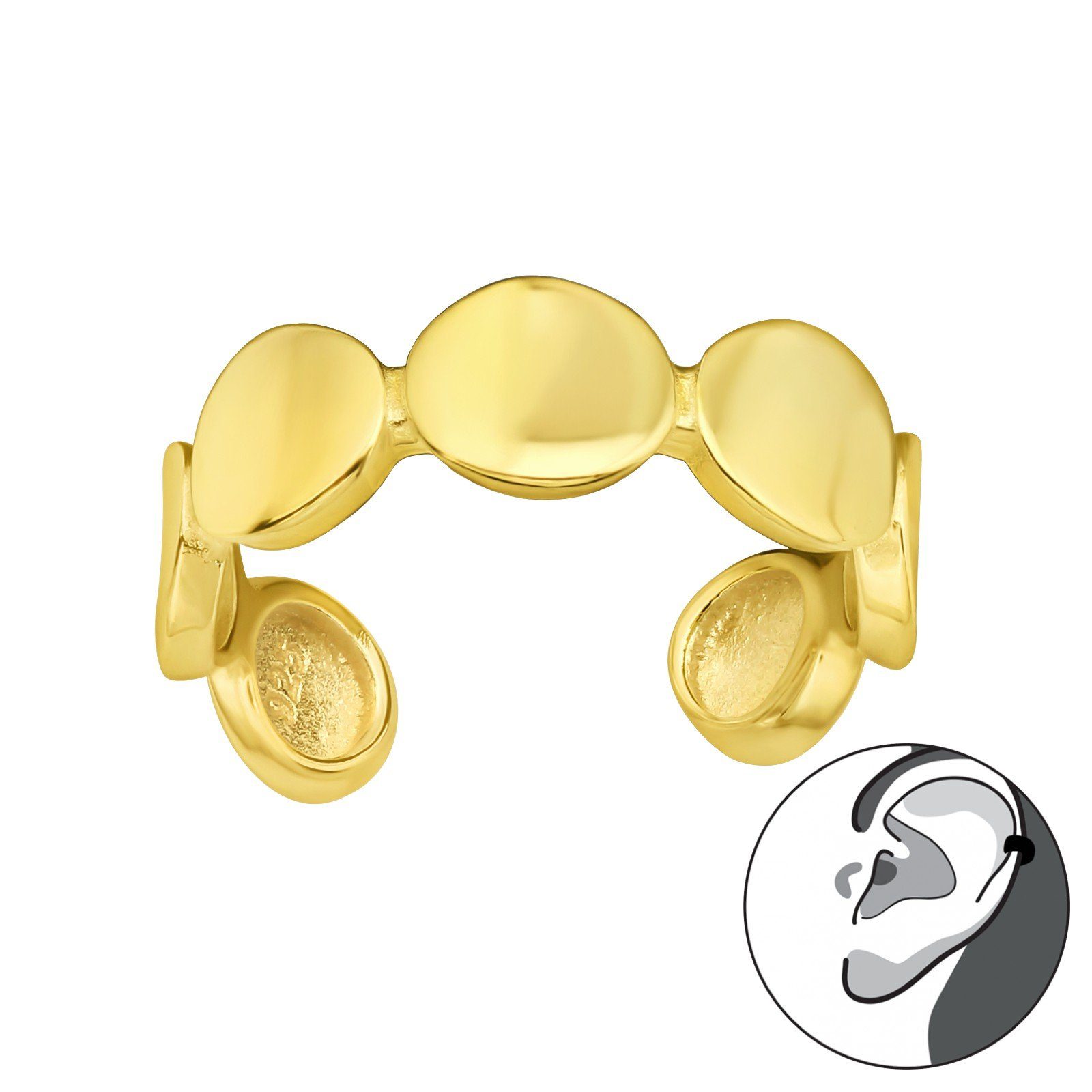 ALEXANDER YORK Ohrklemme EAR CUFF I PLÄTTCHEN in Gold, 925 Sterling Silber