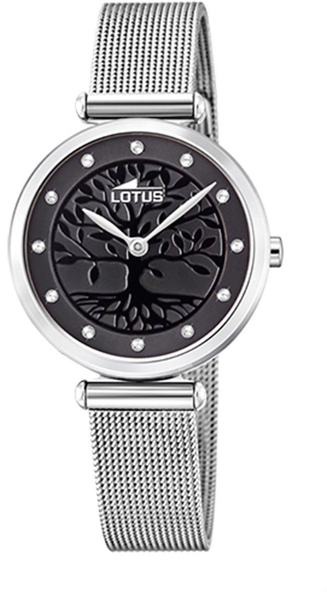 Lotus Quarzuhr LOTUS Damen Uhr Fashion 18708/3, Damenuhr rund, klein (ca. 29mm) Edelstahlarmband silber