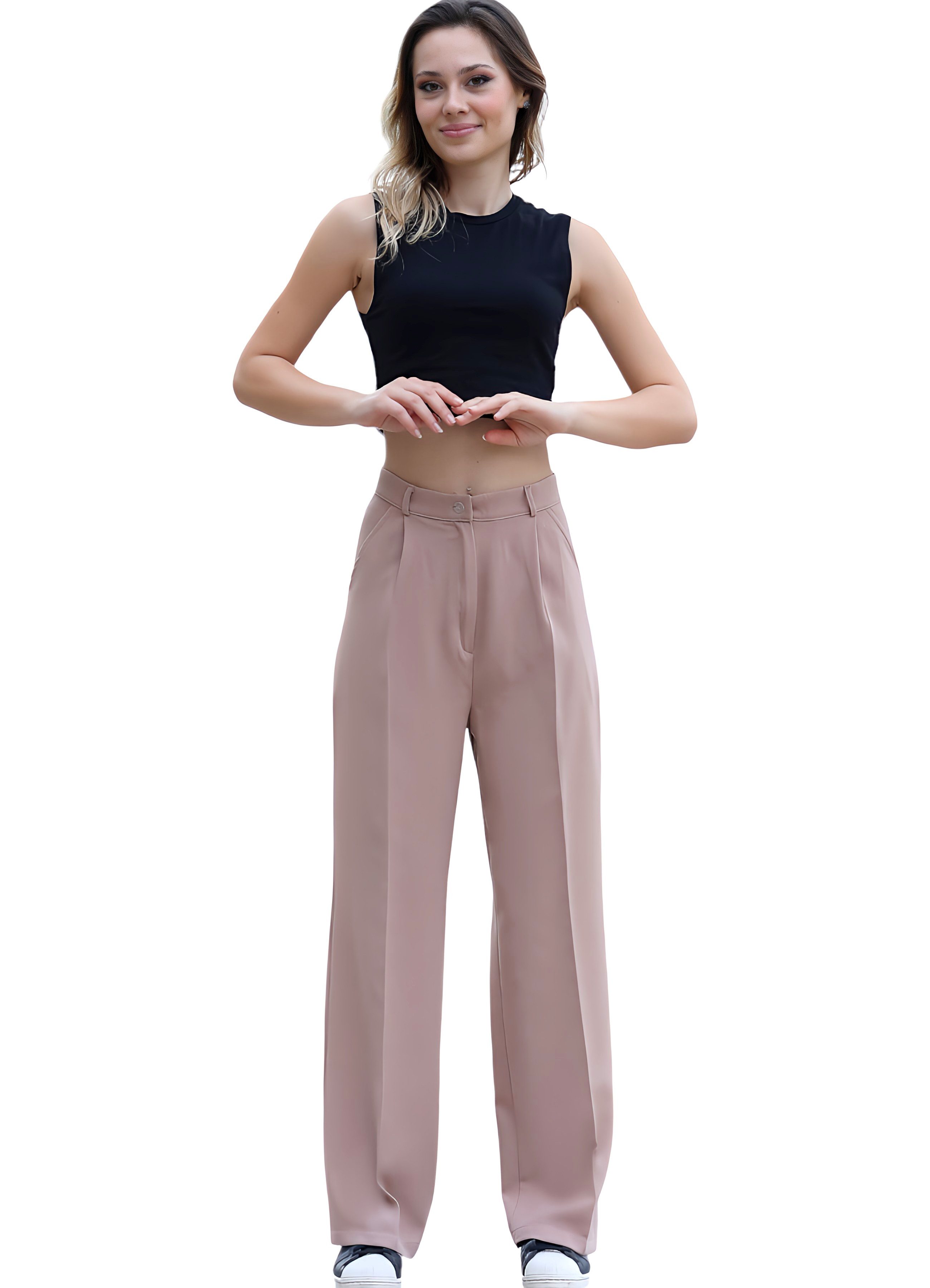 fashionshowcase Palazzohose Damen mit hohem Bund günstig online kaufen