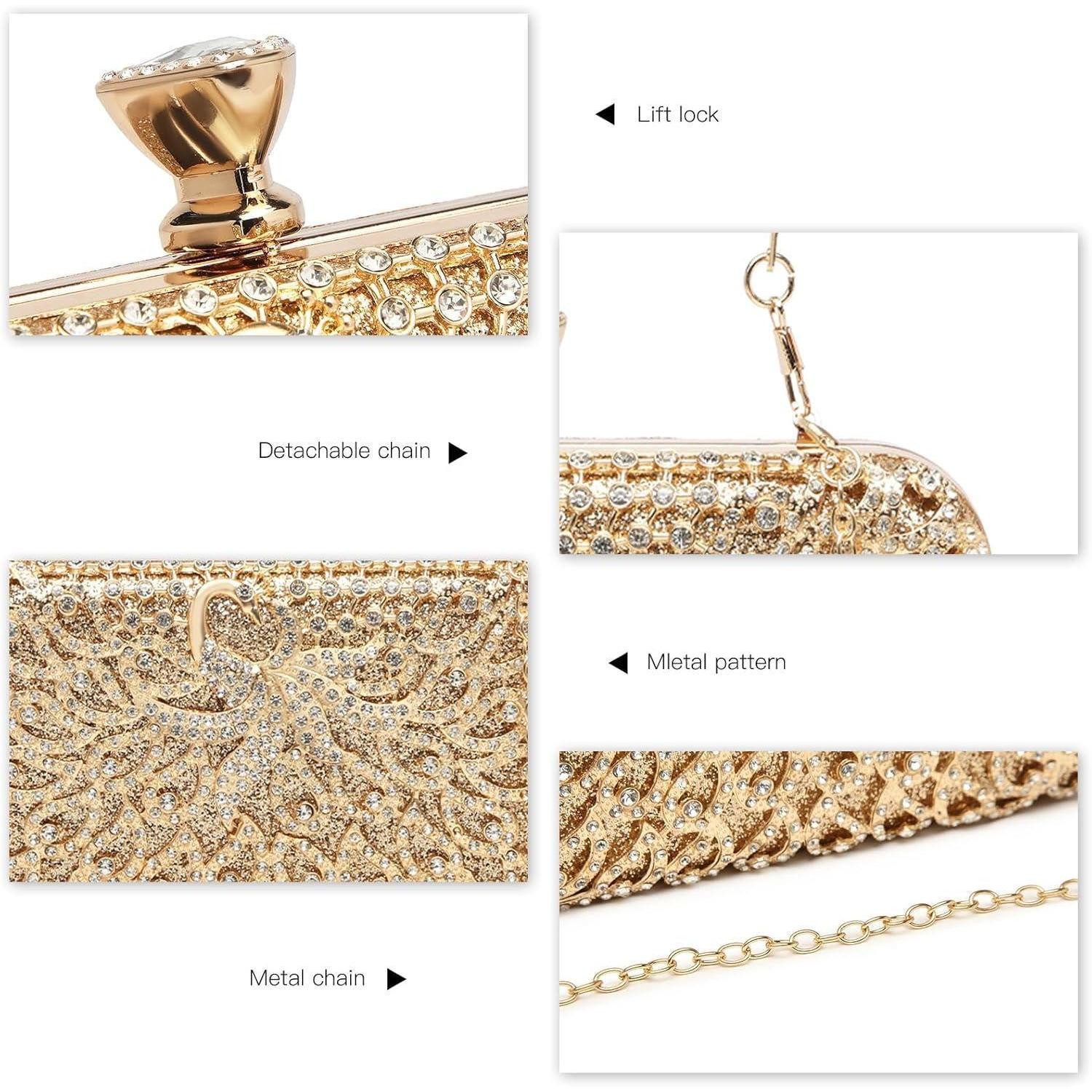LuxusKollektion Clutch Clutch Tasche für Frauen Hartschalen Dinner Abendhandtasche Gold