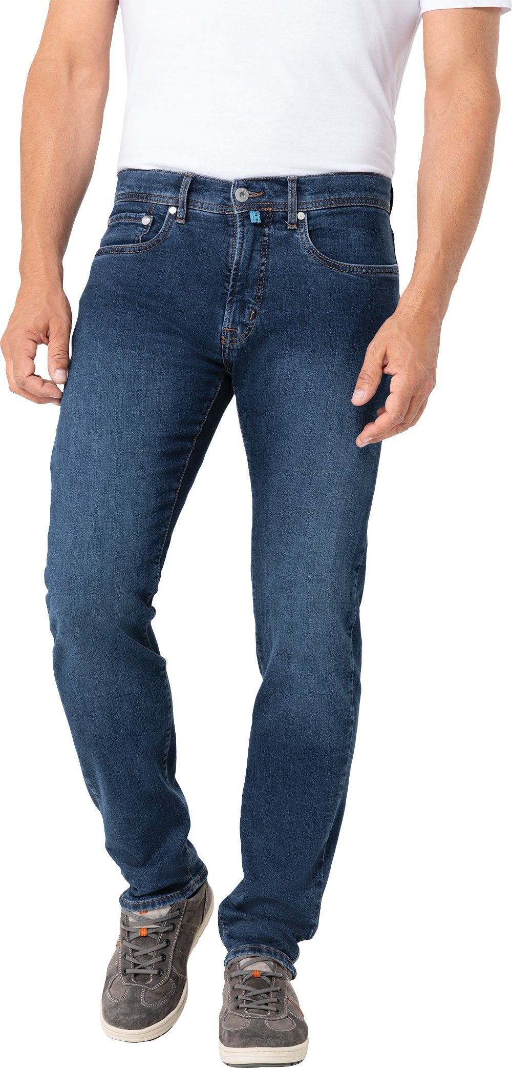 Stretch-Jeans mittelblau Pierre Cardin 5-Pocket-Style